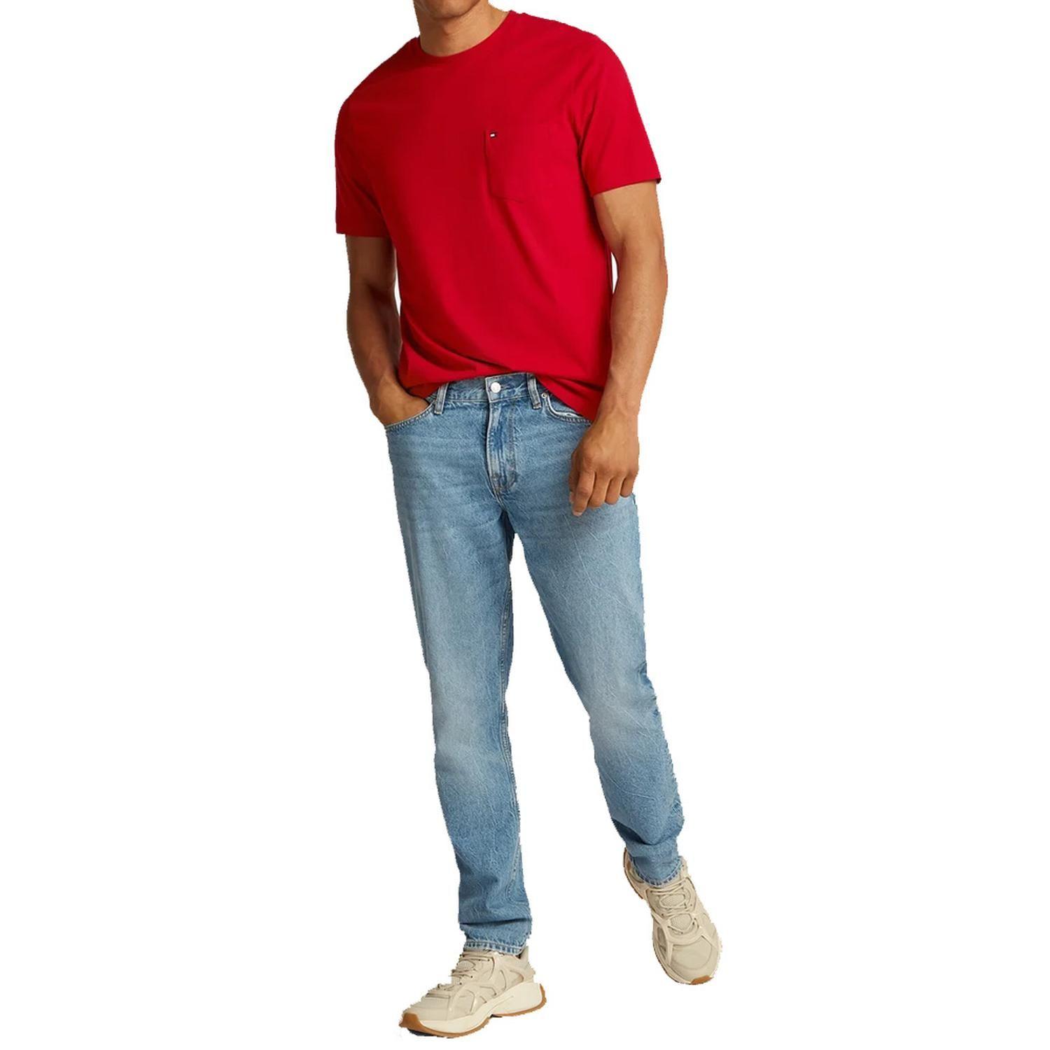 Polera Cuello Redondo Con Bolsillo Rojo Tommy Hilfiger-2