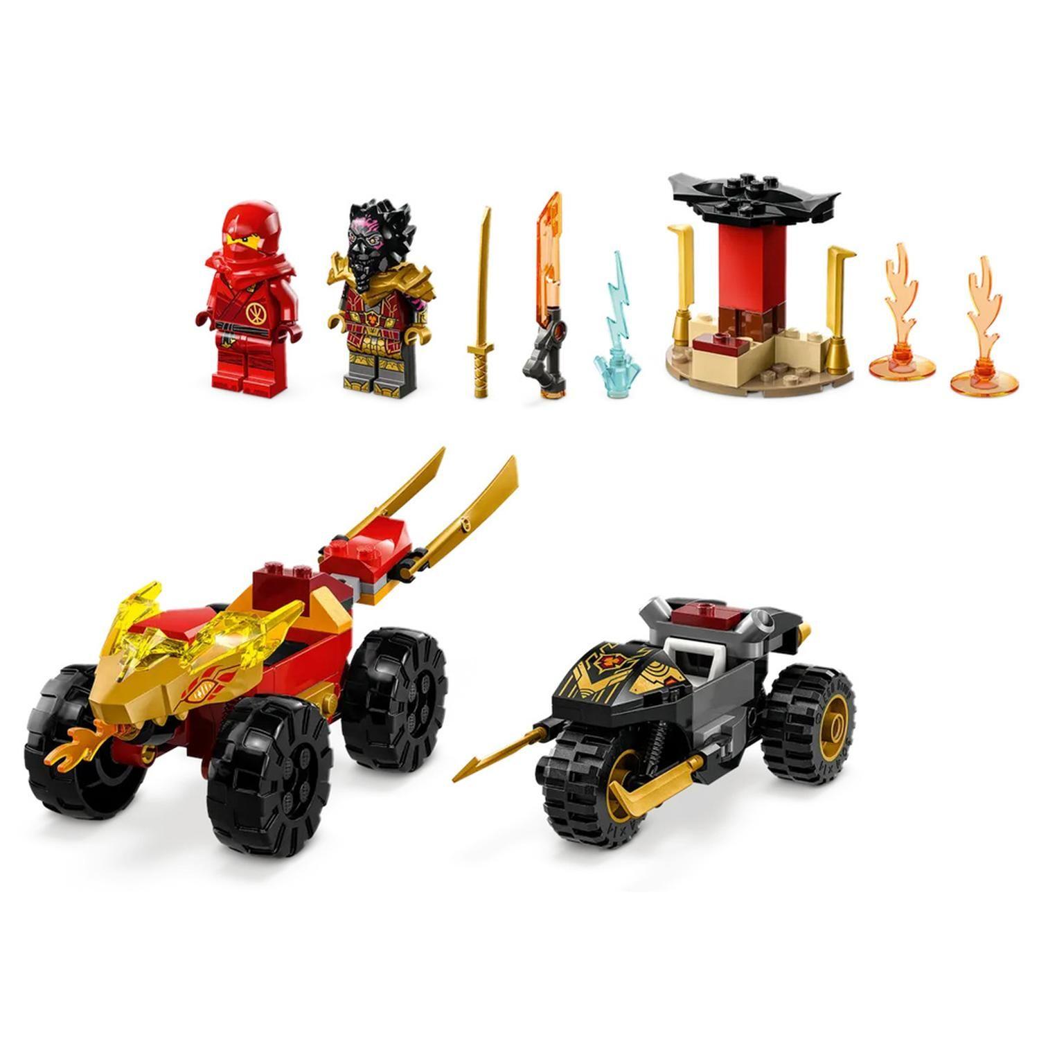 Batalla en Auto y Moto de Kai y Ras Lego Ninjago-3