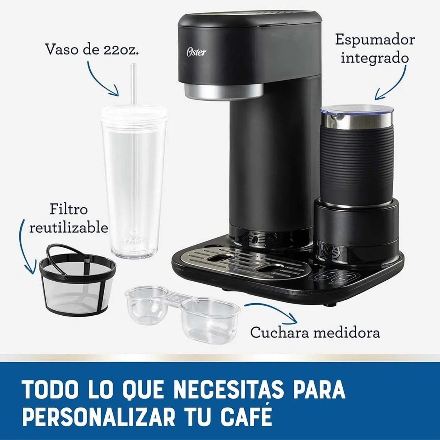 Cafetera latte Oster con espumador BVSTDC02B-6