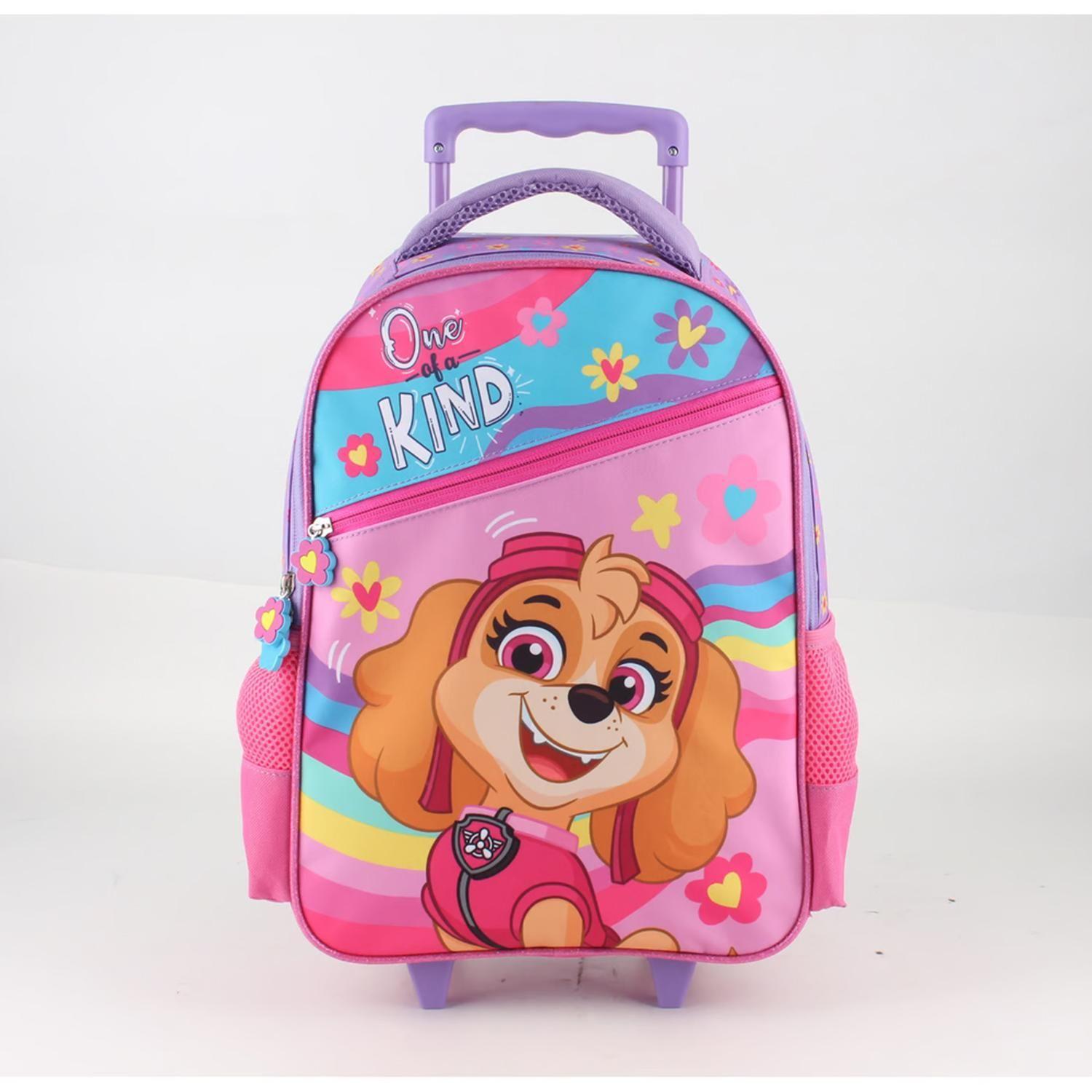 Mochila Escolar Niña Con Ruedas 3 Piezas Paw Patrol-1
