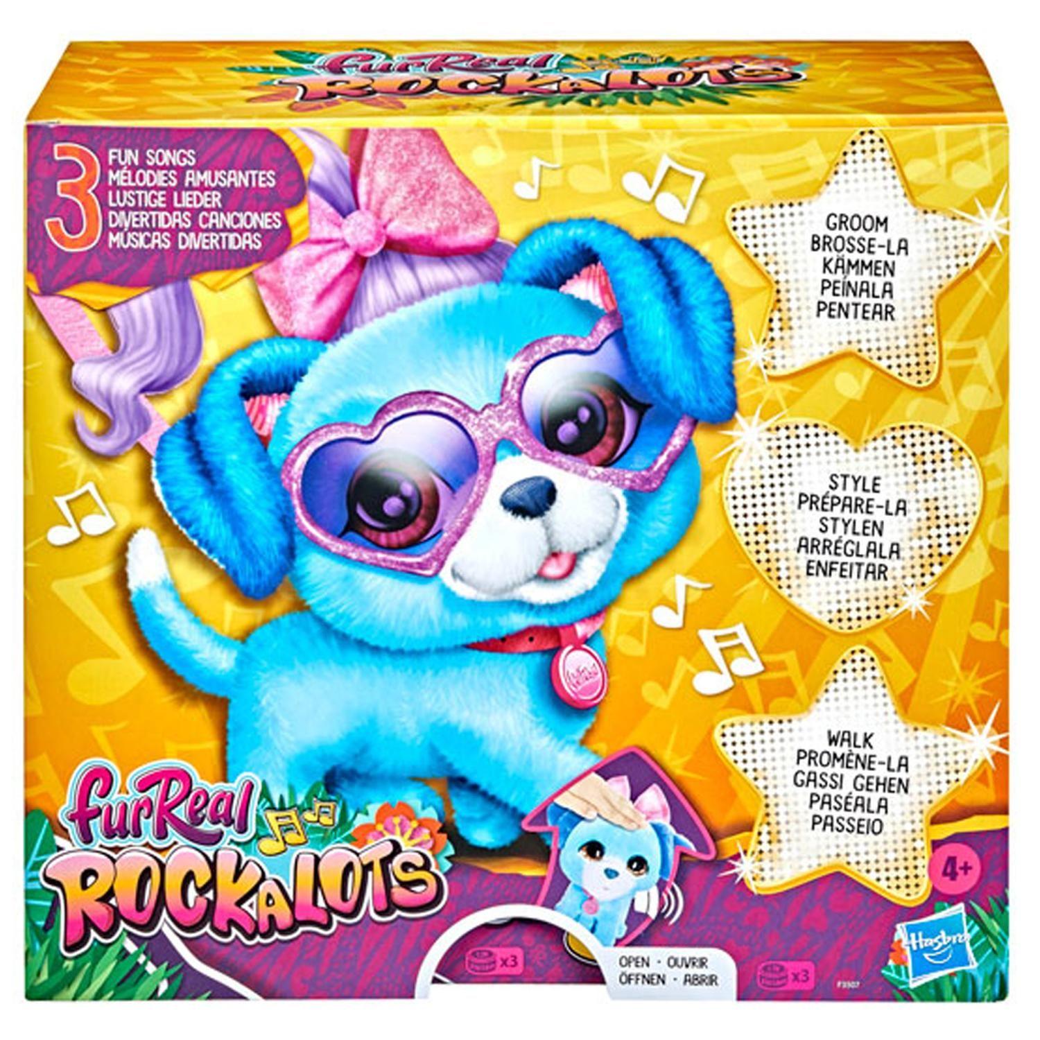 Peluche Rockalots Furreal Perro Azul-2