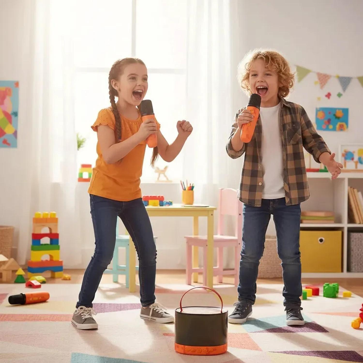 Parlante Karaoke 2 Micrófonos Bluetooth Toy Story 5-1