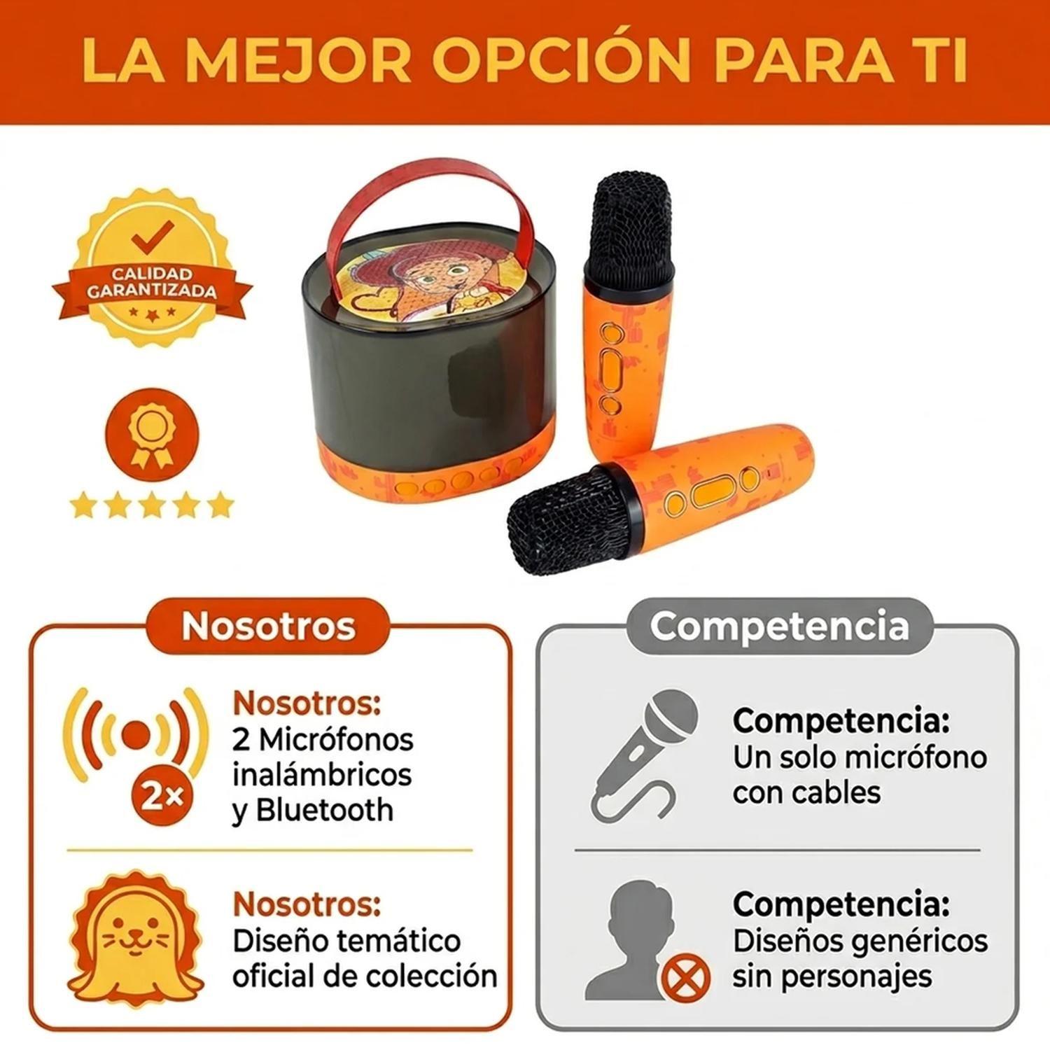 Parlante Karaoke 2 Micrófonos Bluetooth Toy Story 5-3