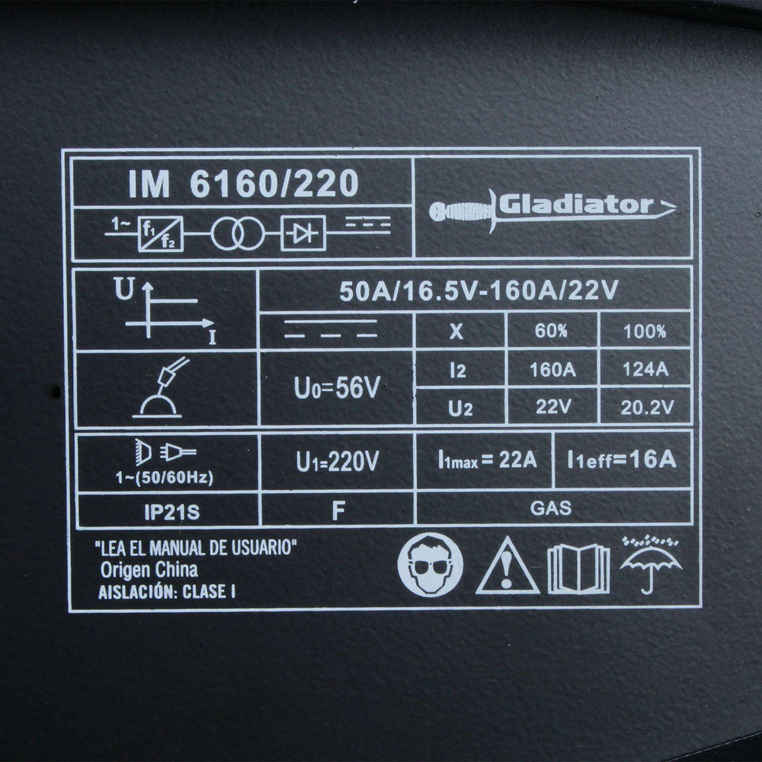 Soldadora Inverter MIG 160amp IM 6160 Gladiator-7