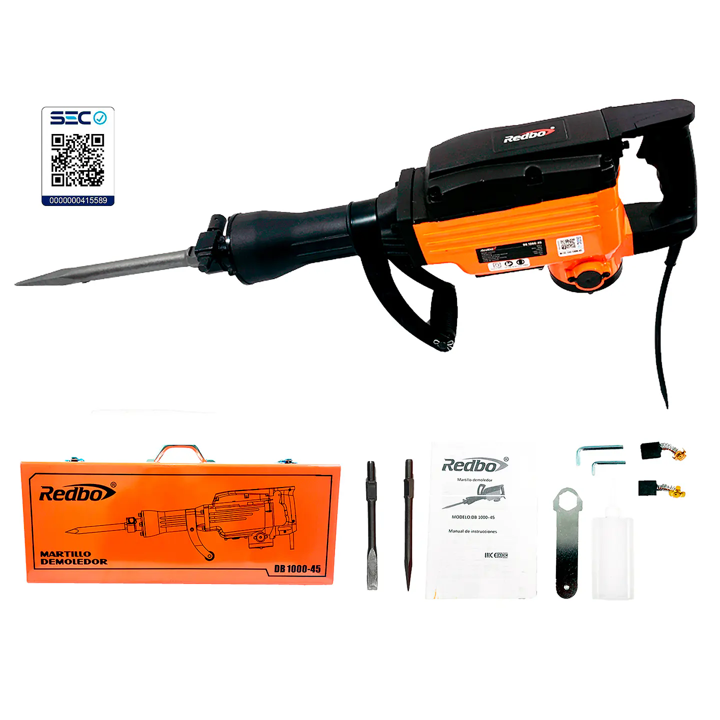 MARTILLO DEMOLEDOR ELECTRICO 1100W 45J REDBO DB 1000 45-3