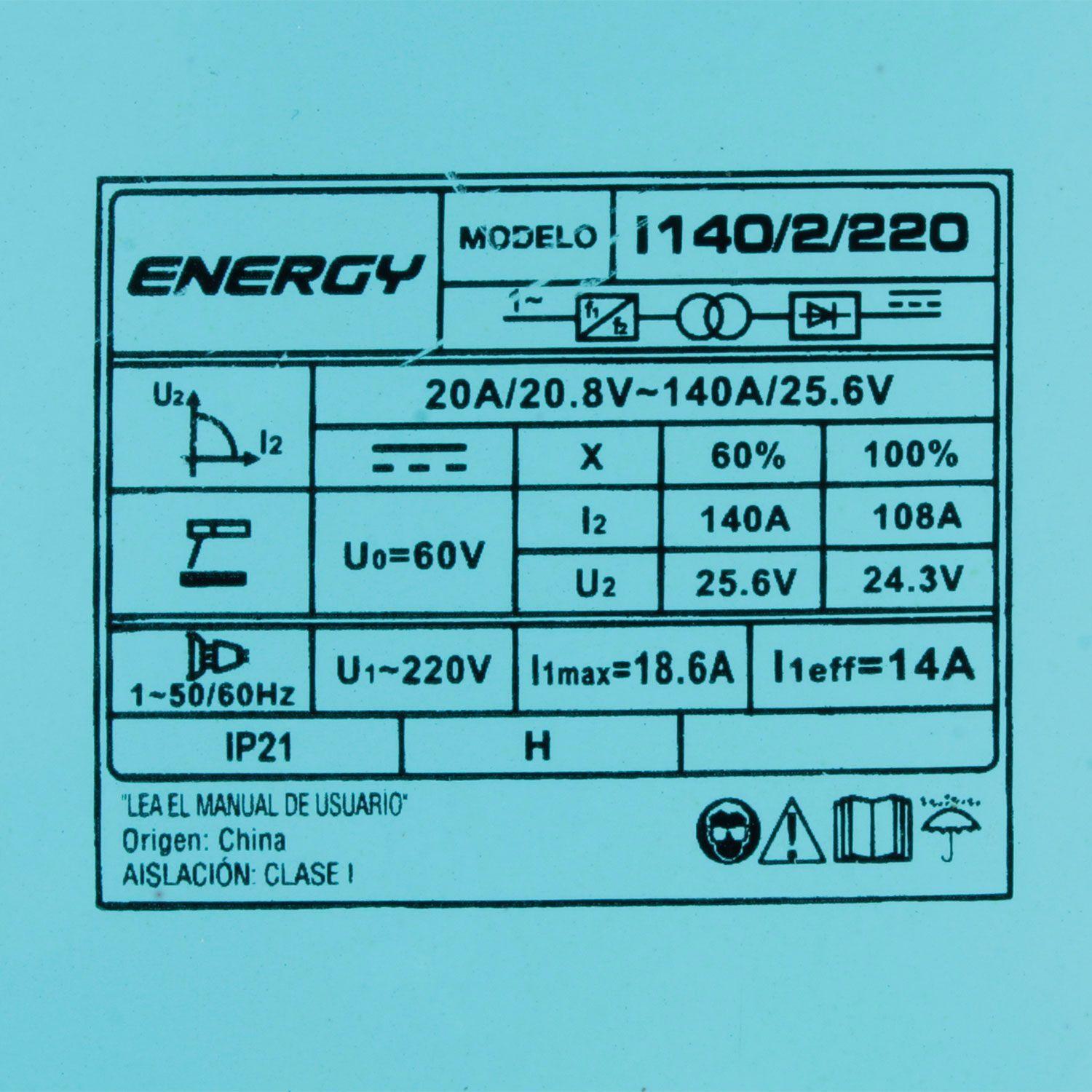 Soldadora Inverter Arco Manual 140amp Energy-7