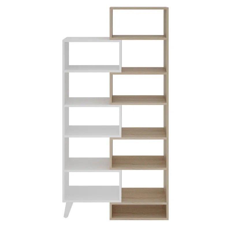Estante Melamina 6 Nivel(es) 90x180x30 cm Blanco/Madera-0