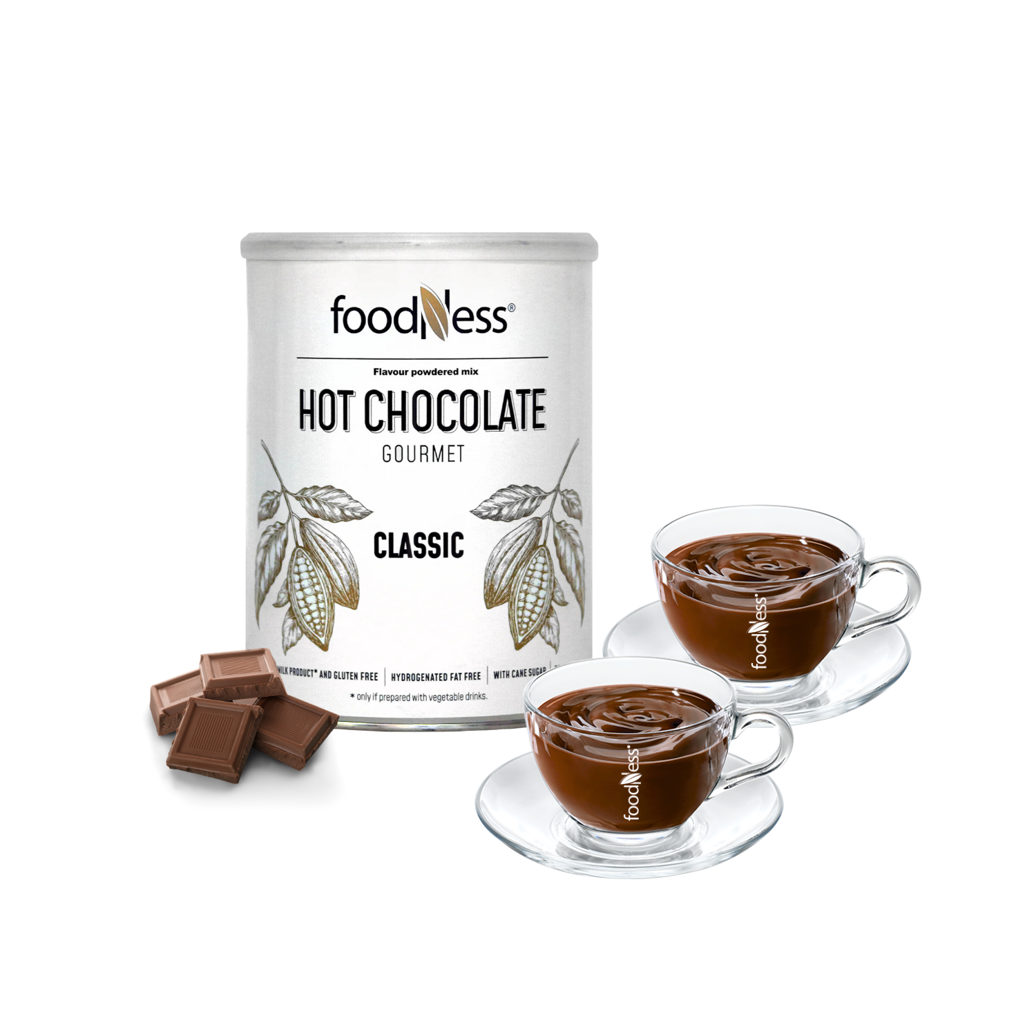 Chocolate Caliente Italiano Clásico 1 Kilo con 2 Tazas FoodNess-0