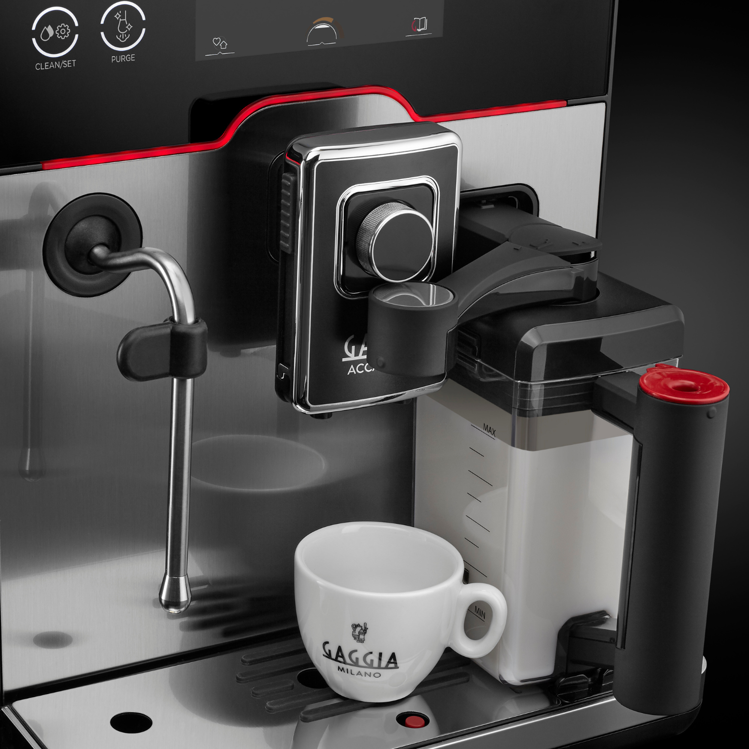 Cafetera Gaggia Accademia Steel con Molino Integrado-4