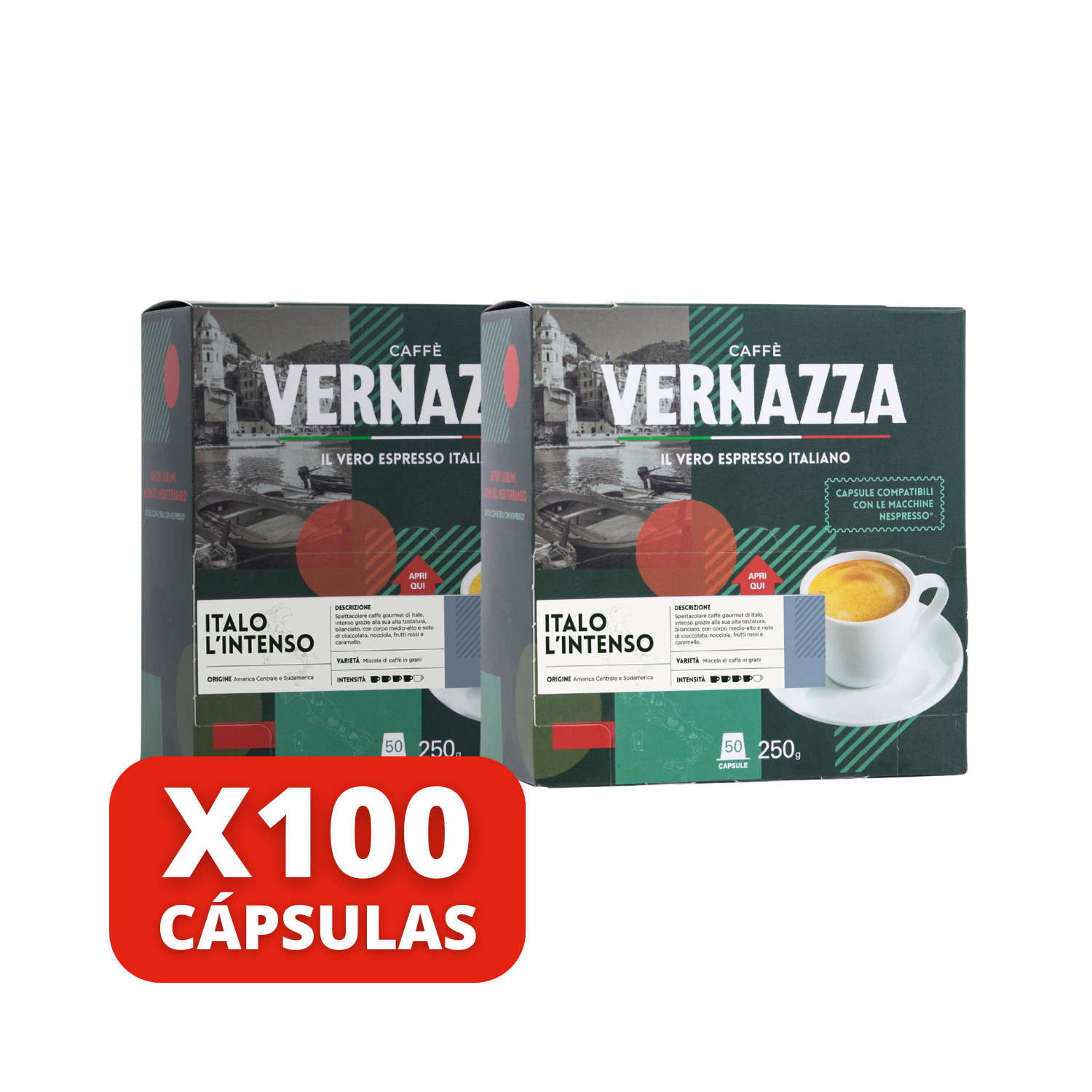 Café Italo L'Intenso 100 Cápsulas compatibles con Nespresso-2