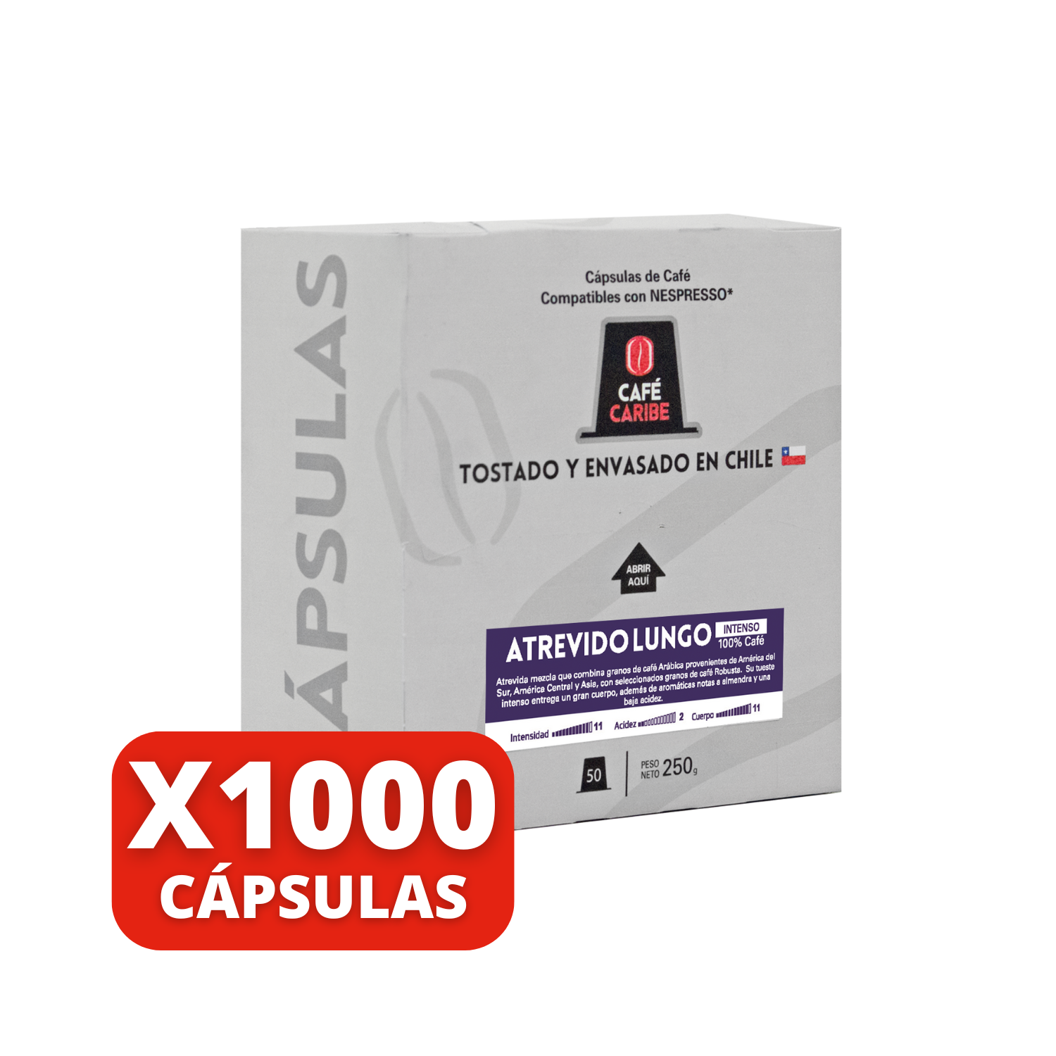 1000 cápsulas Café Caribe Atrevido Lungo Intenso-2