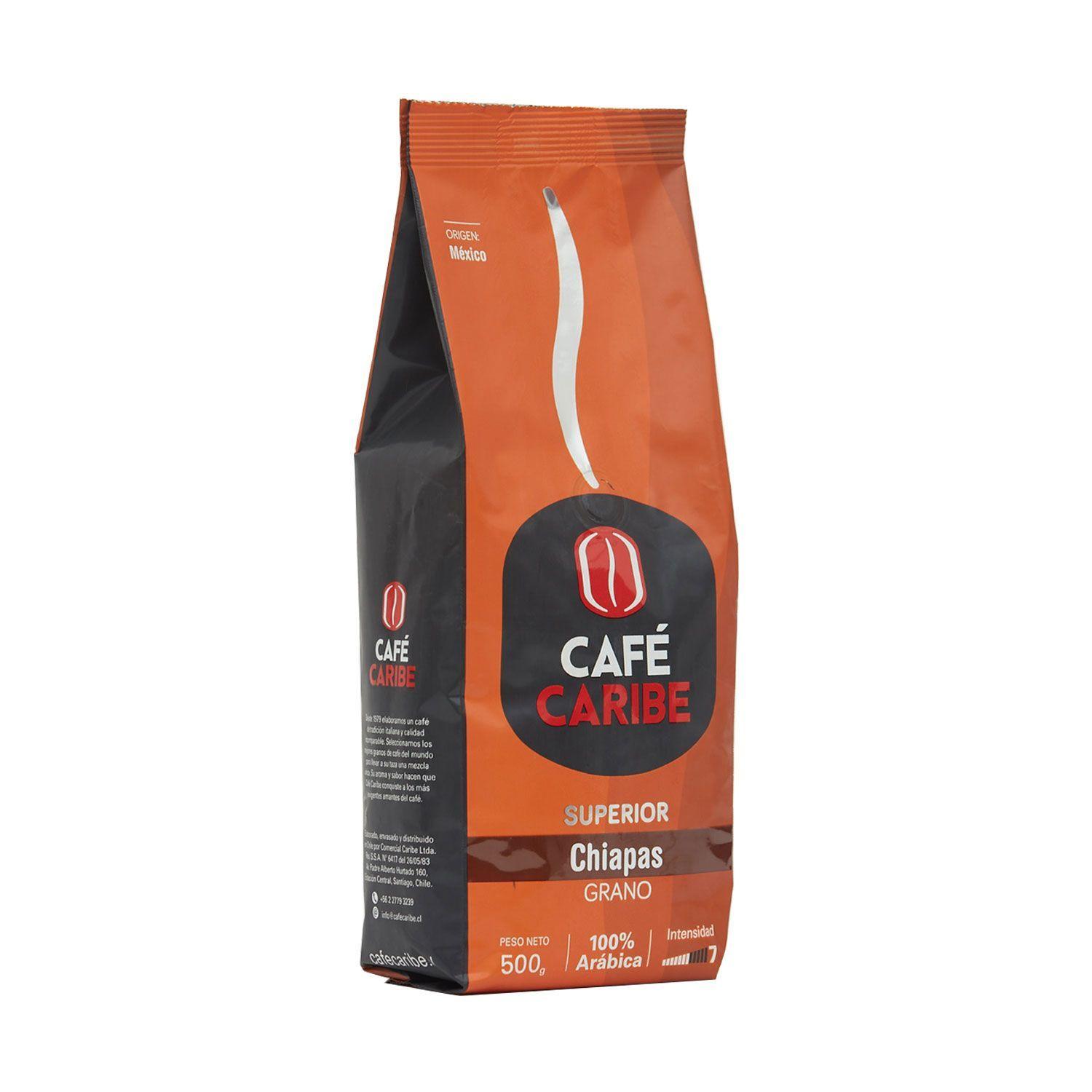 Café Caribe Chiapas Superior Origen México en Grano 500gr con 2 Tazas de Cappuccino-2