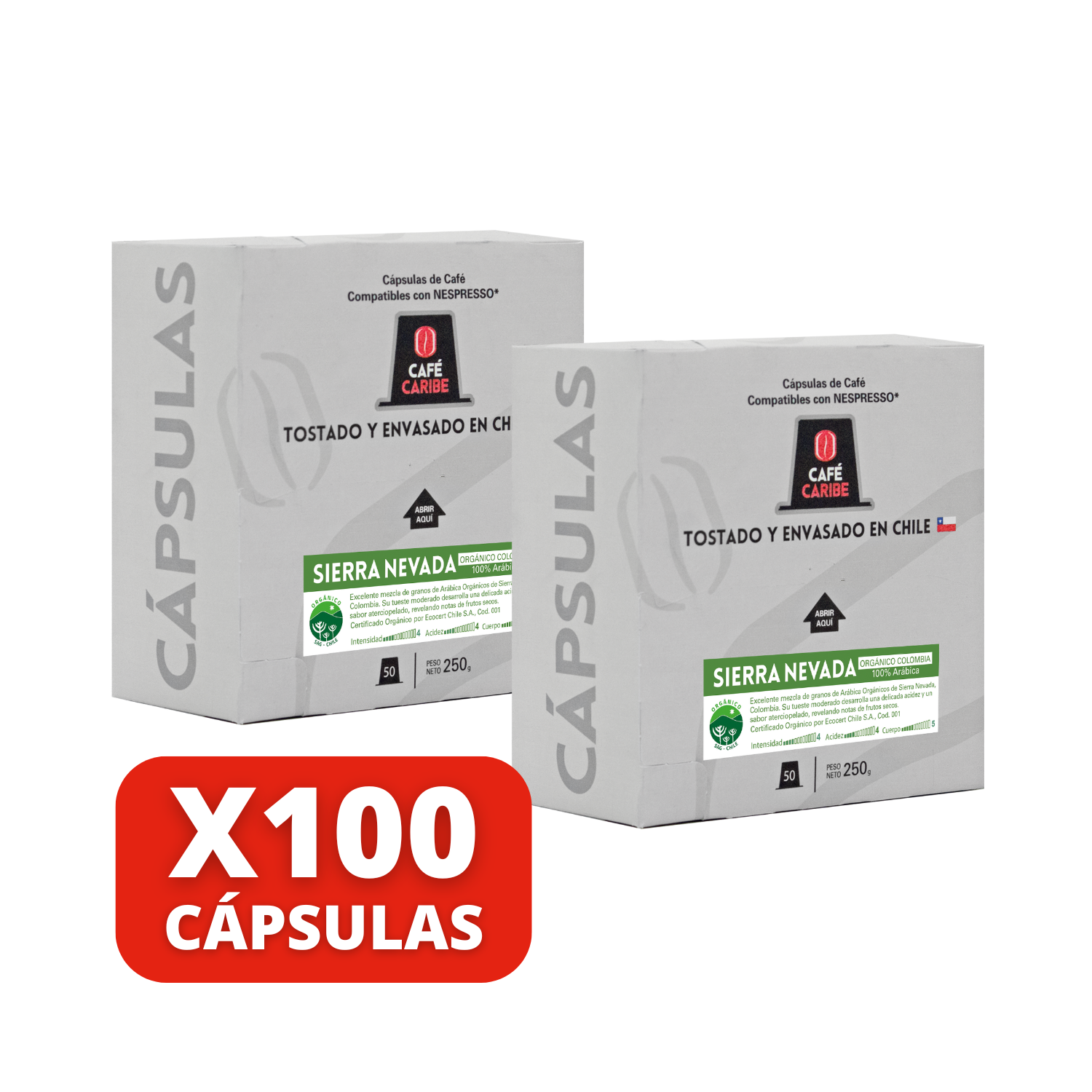 Café Orgánico Sierra Nevada Colombia 100 cápsulas Nespresso compatibles-2