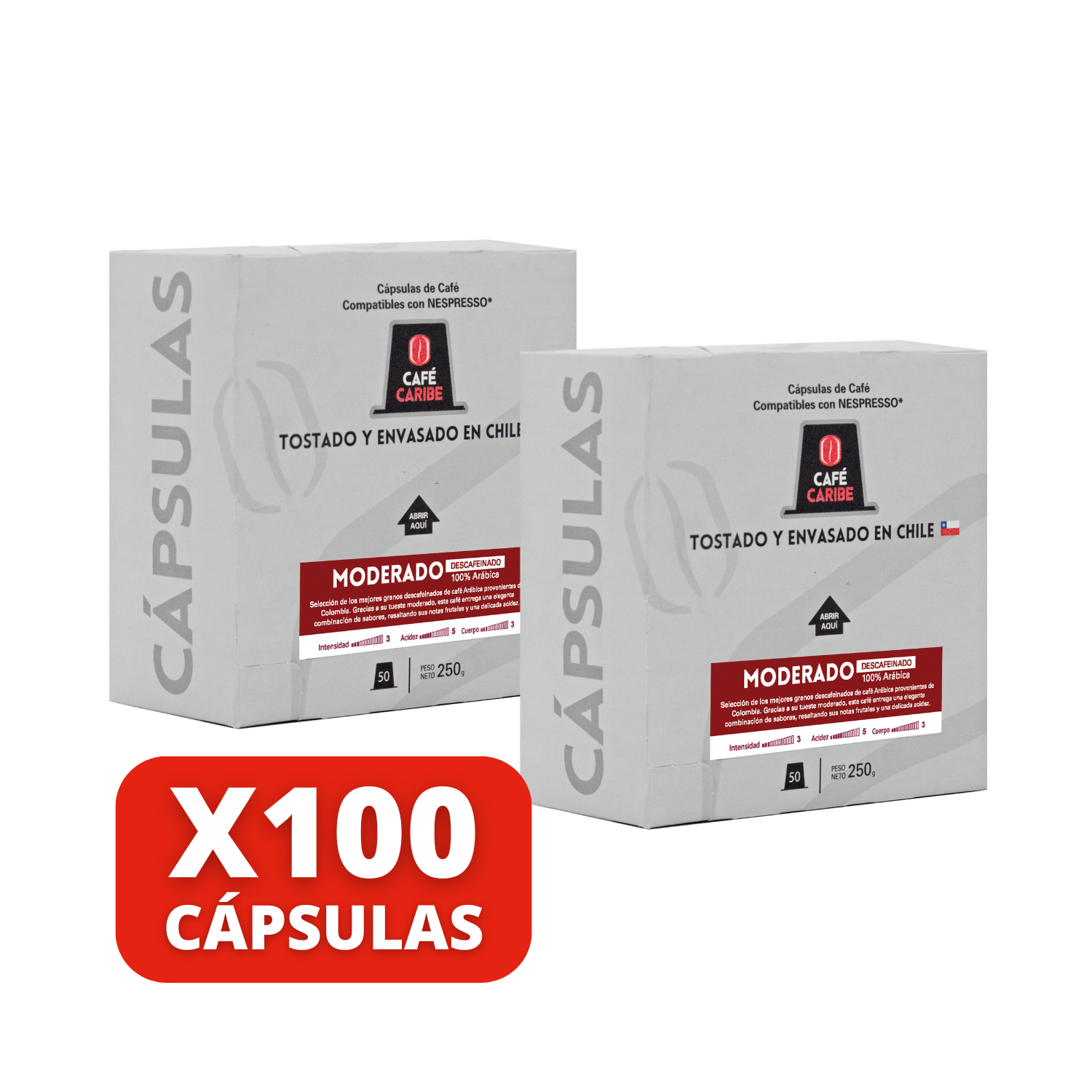 Café Moderado Descafeinado. 100 cápsulas Nespresso compatibles-1