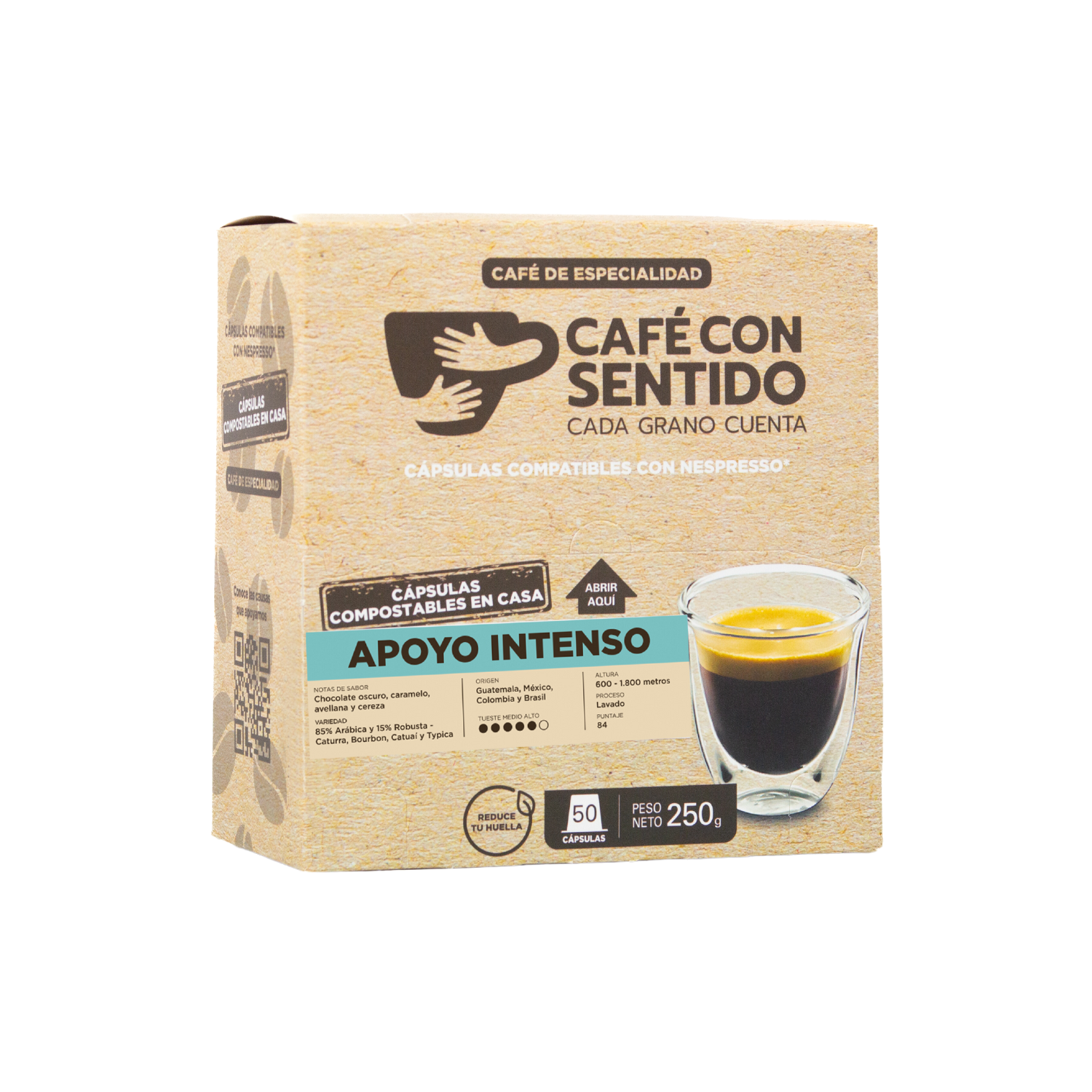 Café Apoyo Intenso 100 cápsulas Nespresso compatibles-2