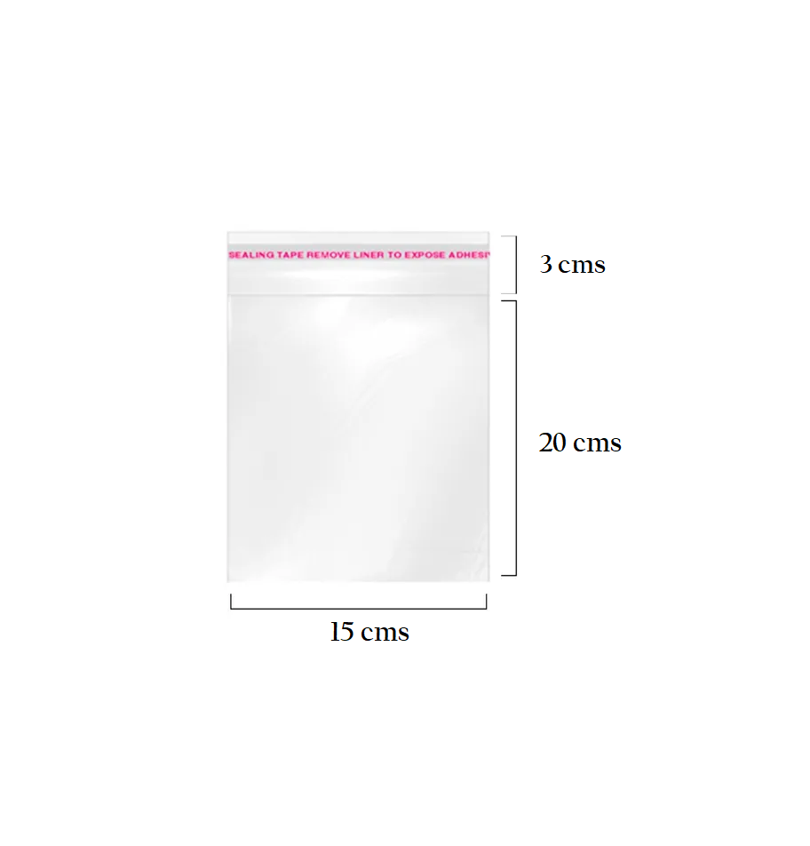 30x Bolsa Celofán Cierre Adhesivo 23x15cm Transparente-1