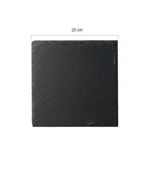 Plato Cuadrada Natural Plancha Piedra Emplatado Bandeja 30cm-1