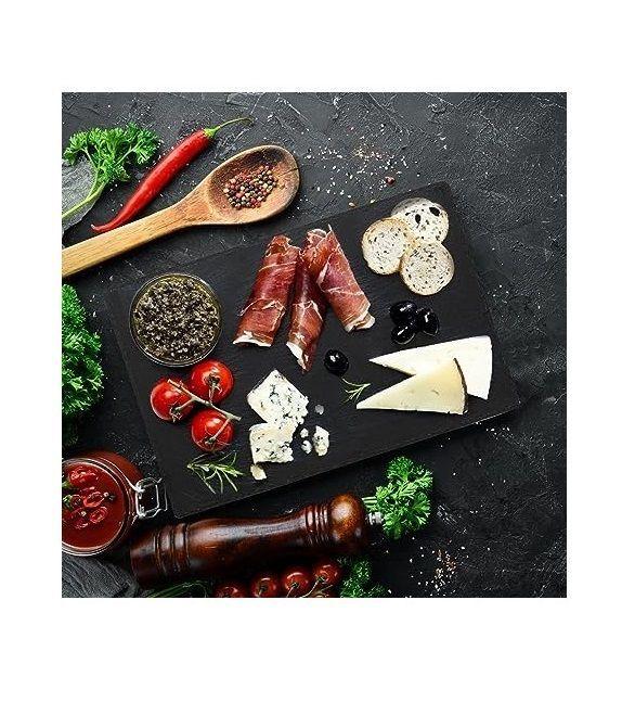 Plato Cuadrada Natural Plancha Piedra Emplatado Bandeja 20cm-0