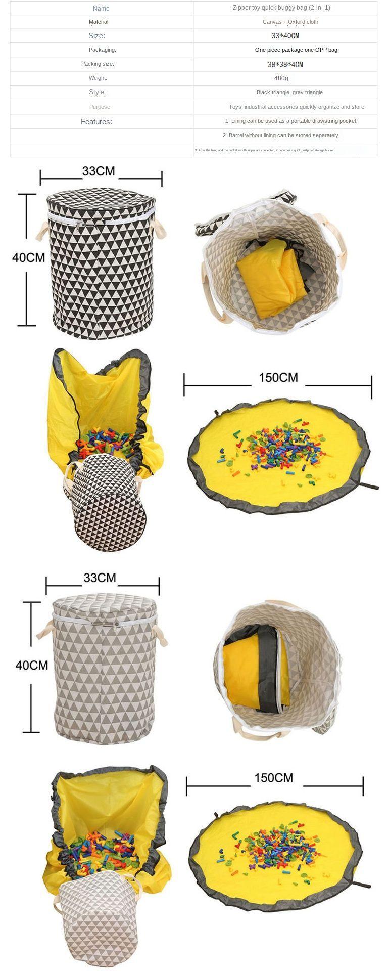 Bolsa De Almacenamiento Juguetes Cesto Canasta Impermeable-3