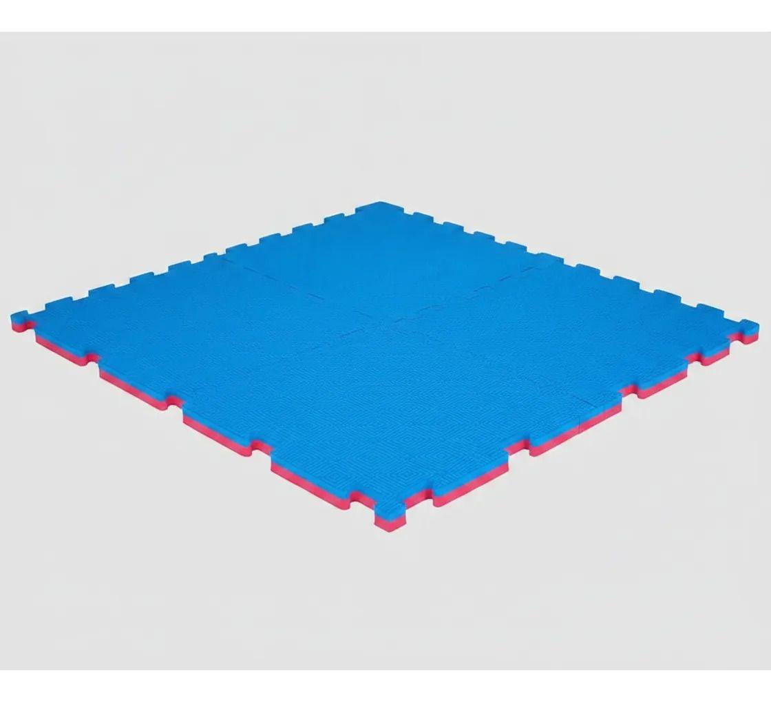 Plancha Tatami 1mt x 1mt x 2,5cm Rojo/azul QRubber-4