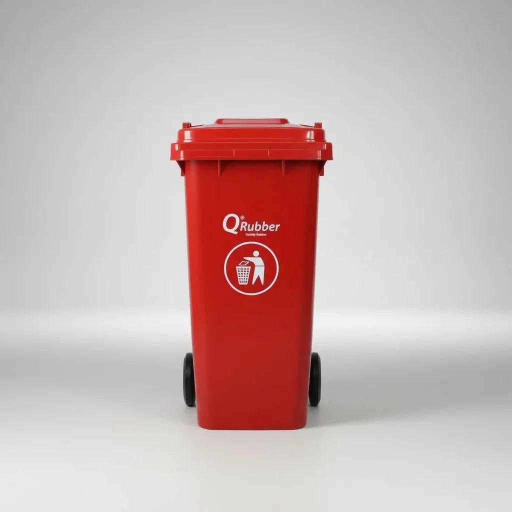 Contenedor de Basura Qrubber 120 lts rojo QRubber-3