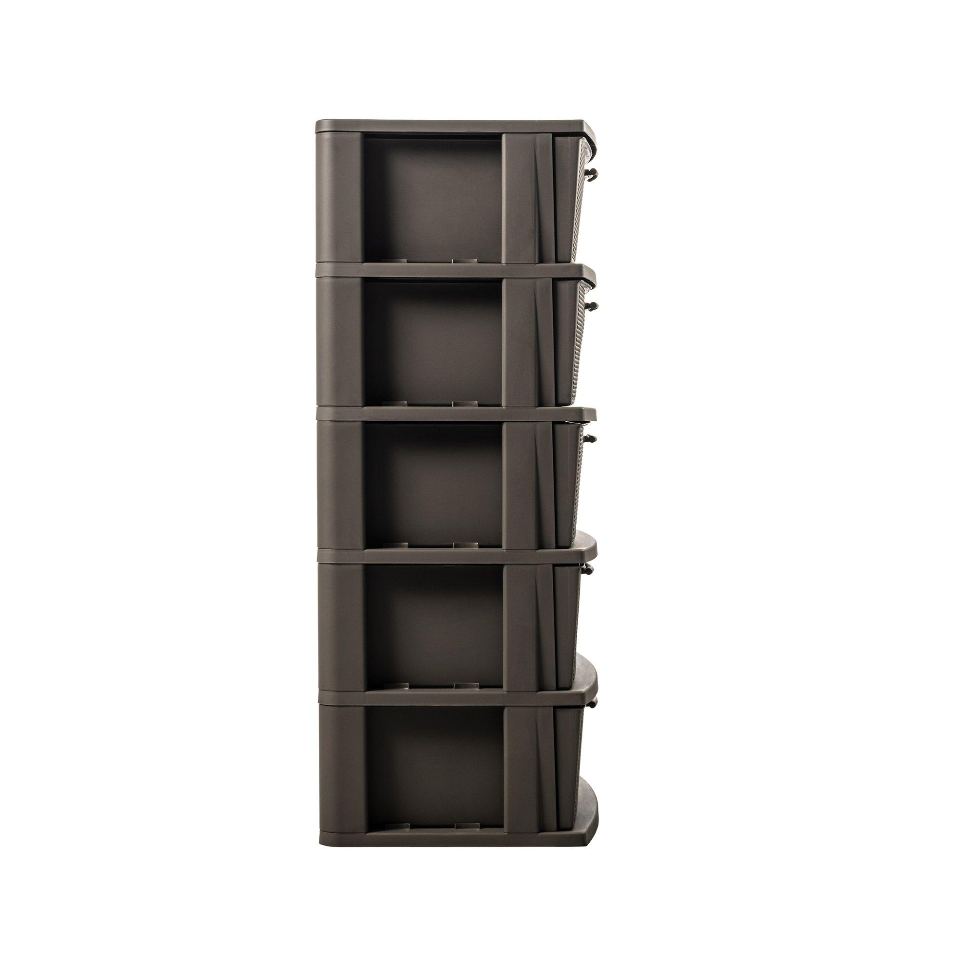 Cómoda Cajonera Crochet 5 Niveles Mocca MQ - QRubber-4