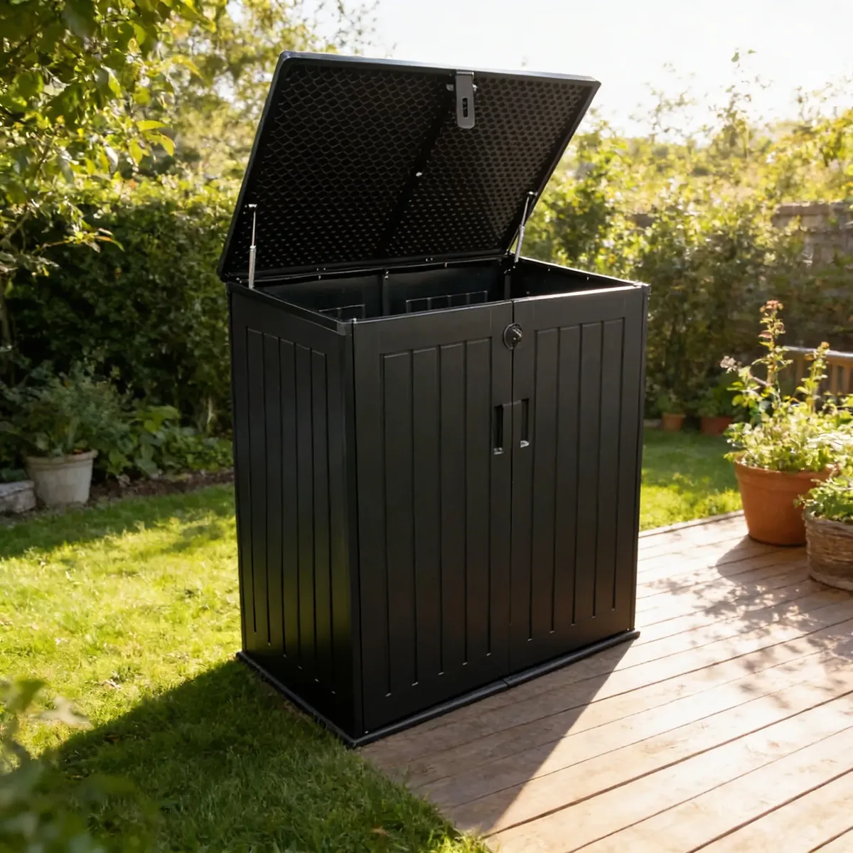 Bodega Jardín Tipo Baúl Negro 755 litros QRubber-2