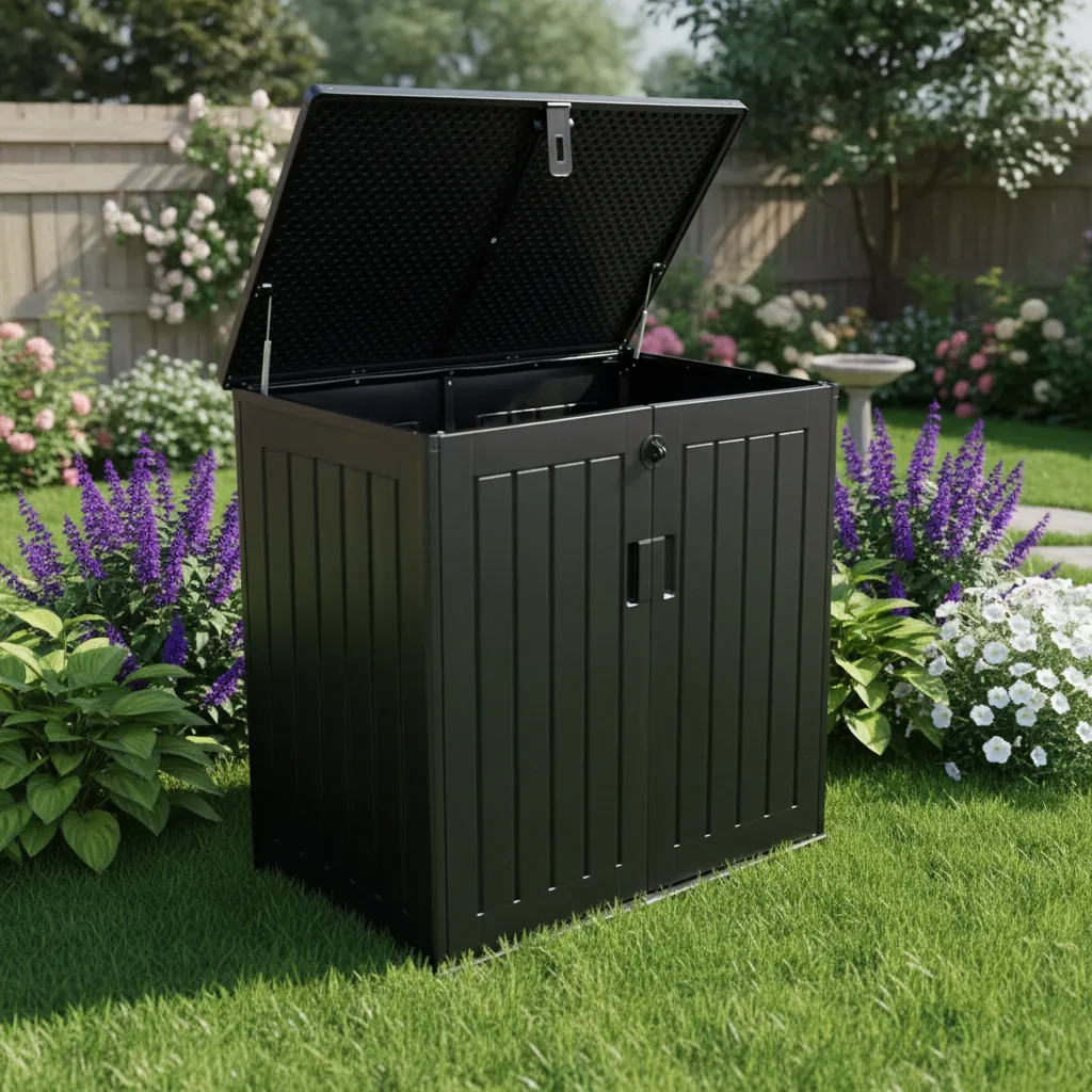 Bodega Jardín Tipo Baúl Negro 755 litros QRubber-3