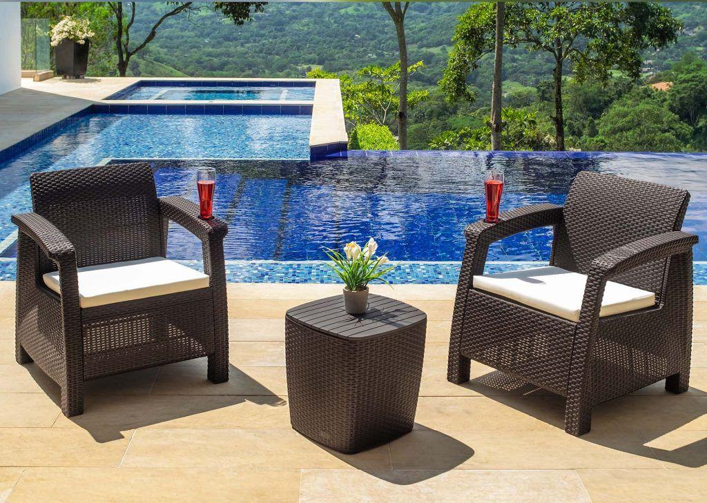 Juego Terraza Ferrara Marrón tipo Rattán MQ QRubber-3