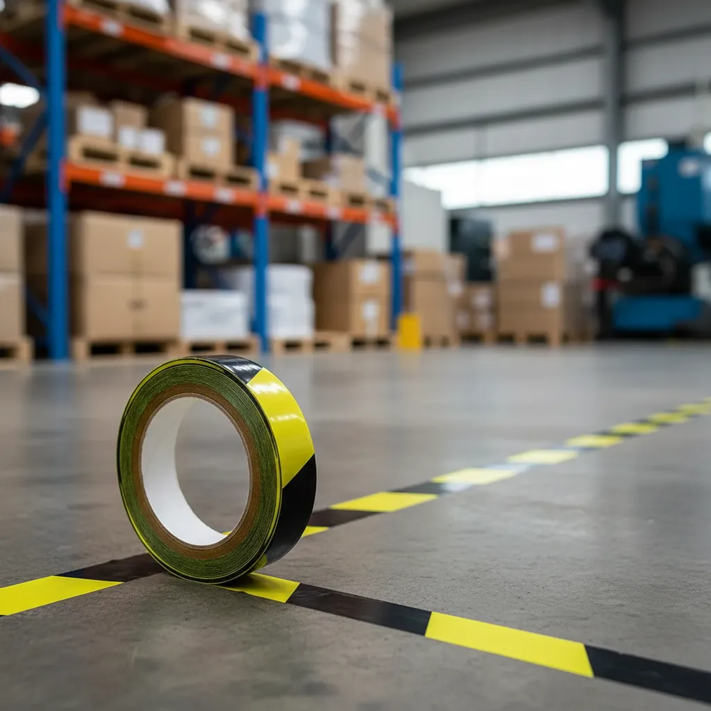 Cinta Demarcatoria 25mm x 33 mts Amarillo Negro QRubber-1