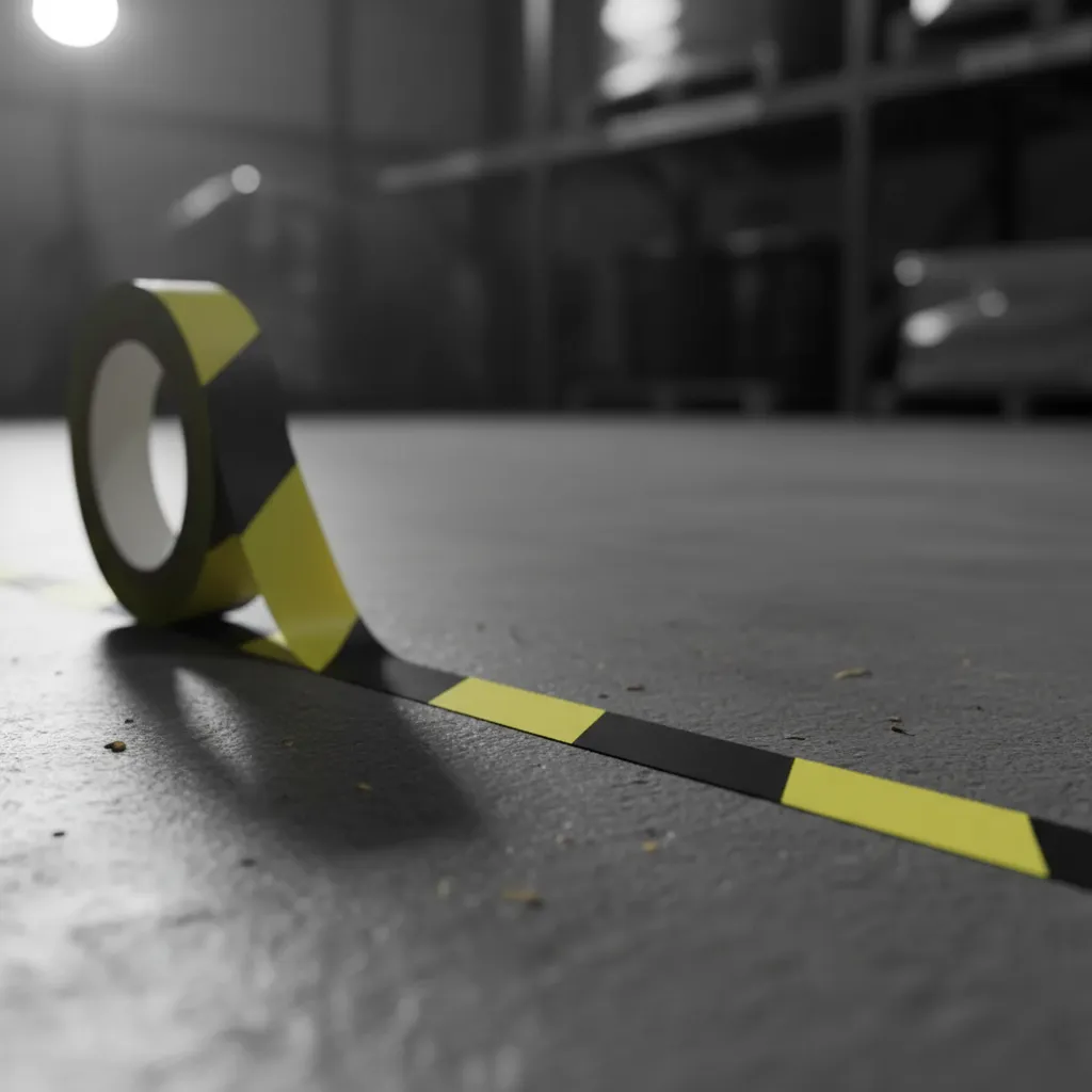 Cinta Demarcatoria 25mm x 33 mts Amarillo Negro QRubber-2