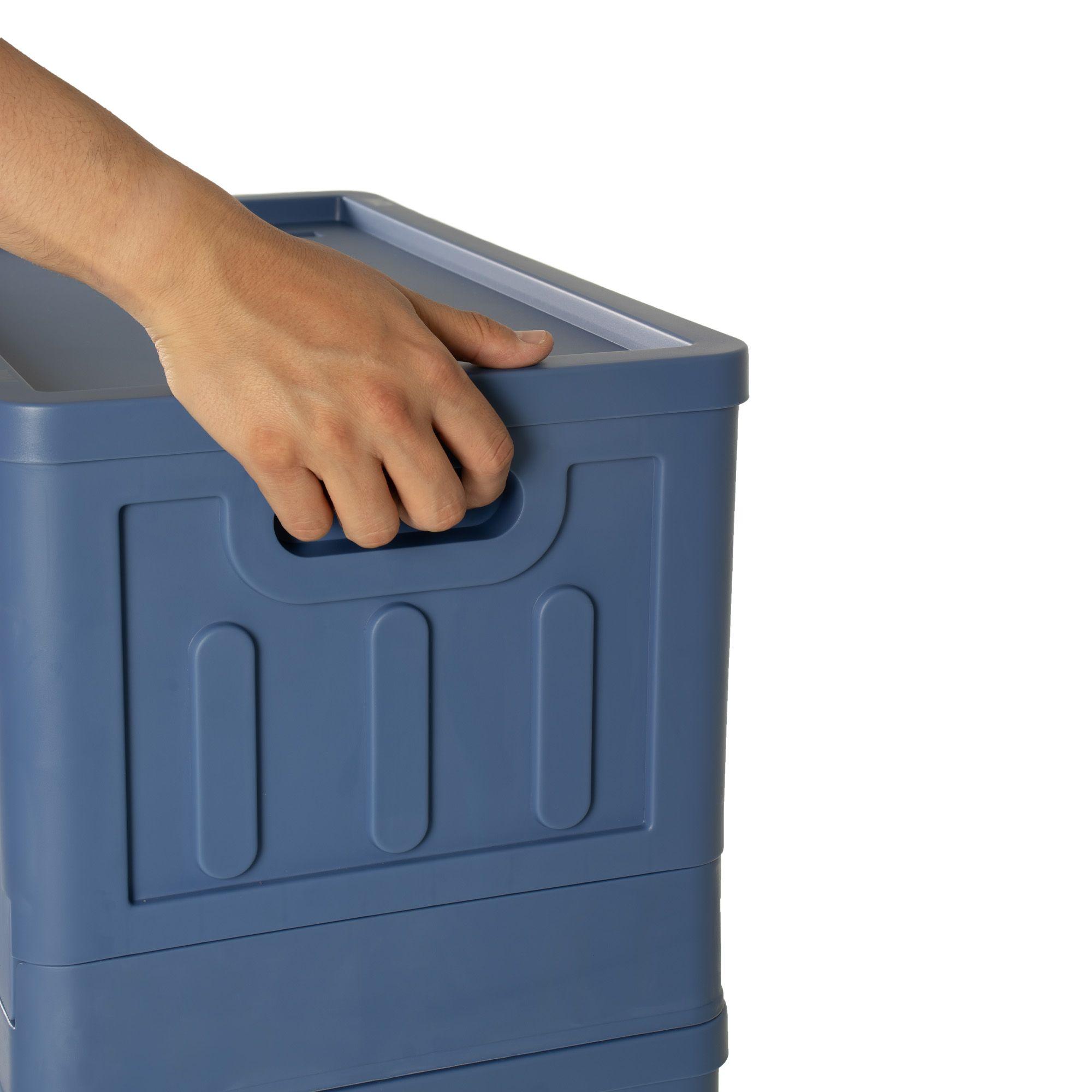 Caja Plegable Organizadora 3 Niveles Azul MQ Qrubber-3