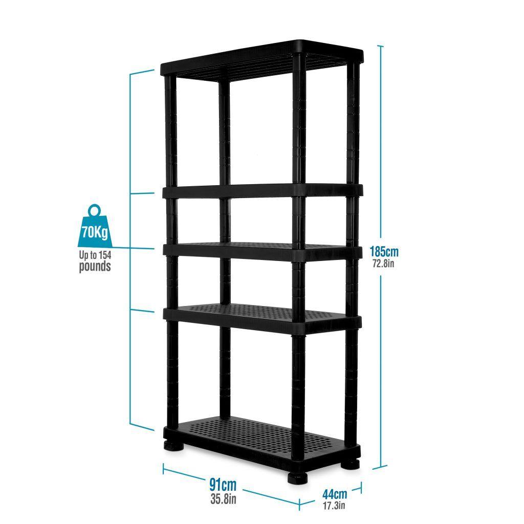 Estantería Modular 5 Niveles Superforte Negro MQ QRubber-5