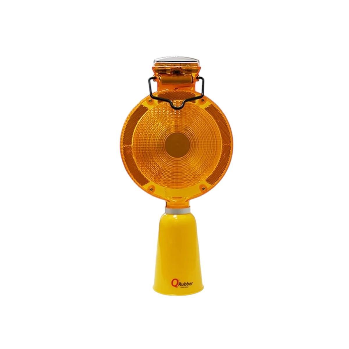 Lámpara Solar Destellante Con Cono Color Ámbar QRubber-0