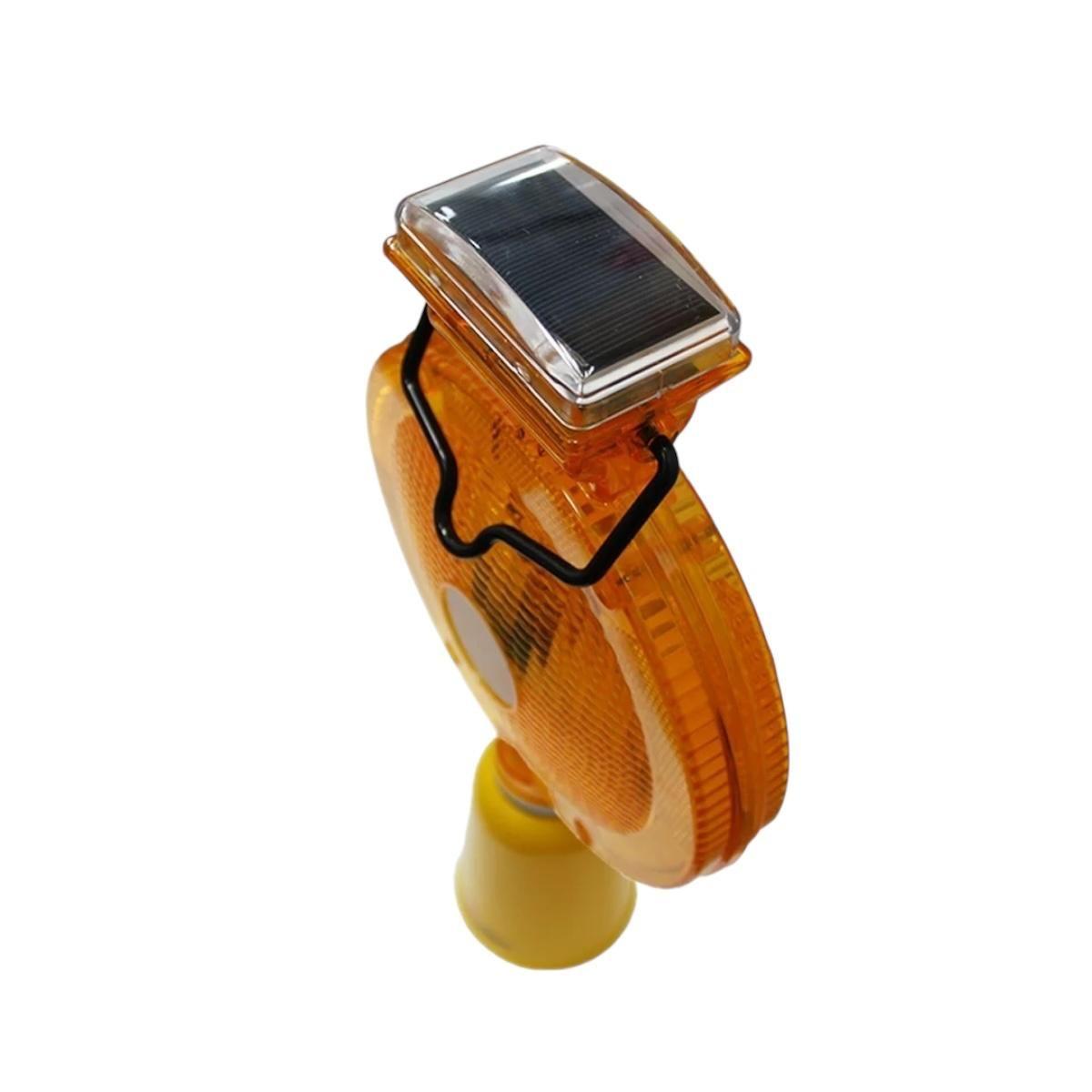 Lámpara Solar Destellante Con Cono Color Ámbar QRubber-1