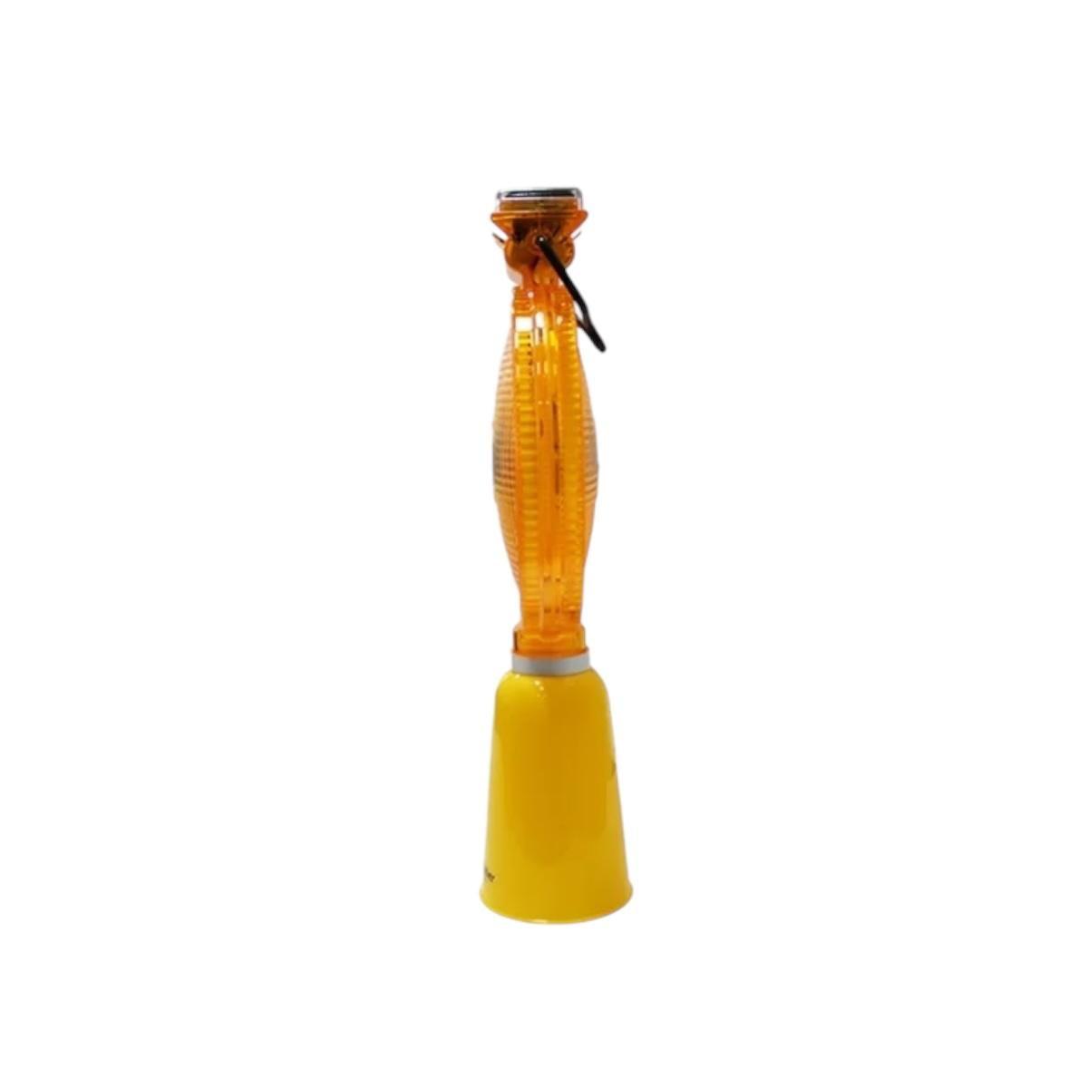 Lámpara Solar Destellante Con Cono Color Ámbar QRubber-2