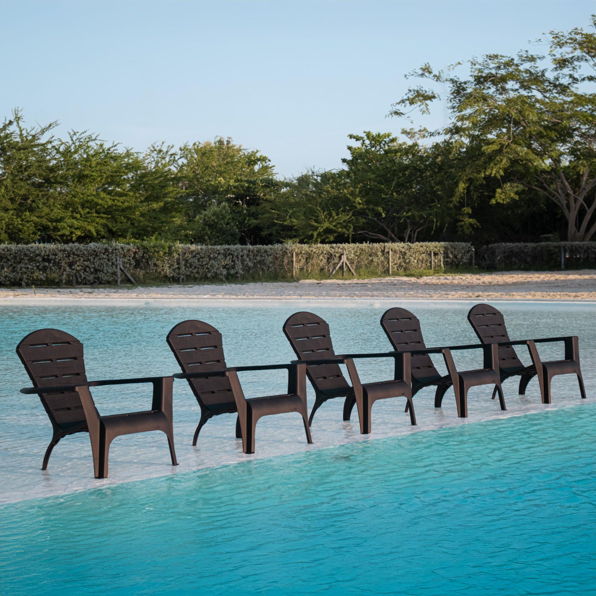 Silla reposera terraza de resina café oscuro MQ QRubber-5