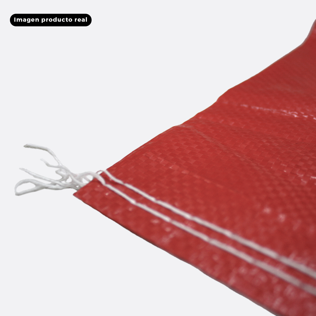 Saco tipo papero Rojo 25 kilos x 100 unid 47x70cm QRubber-3