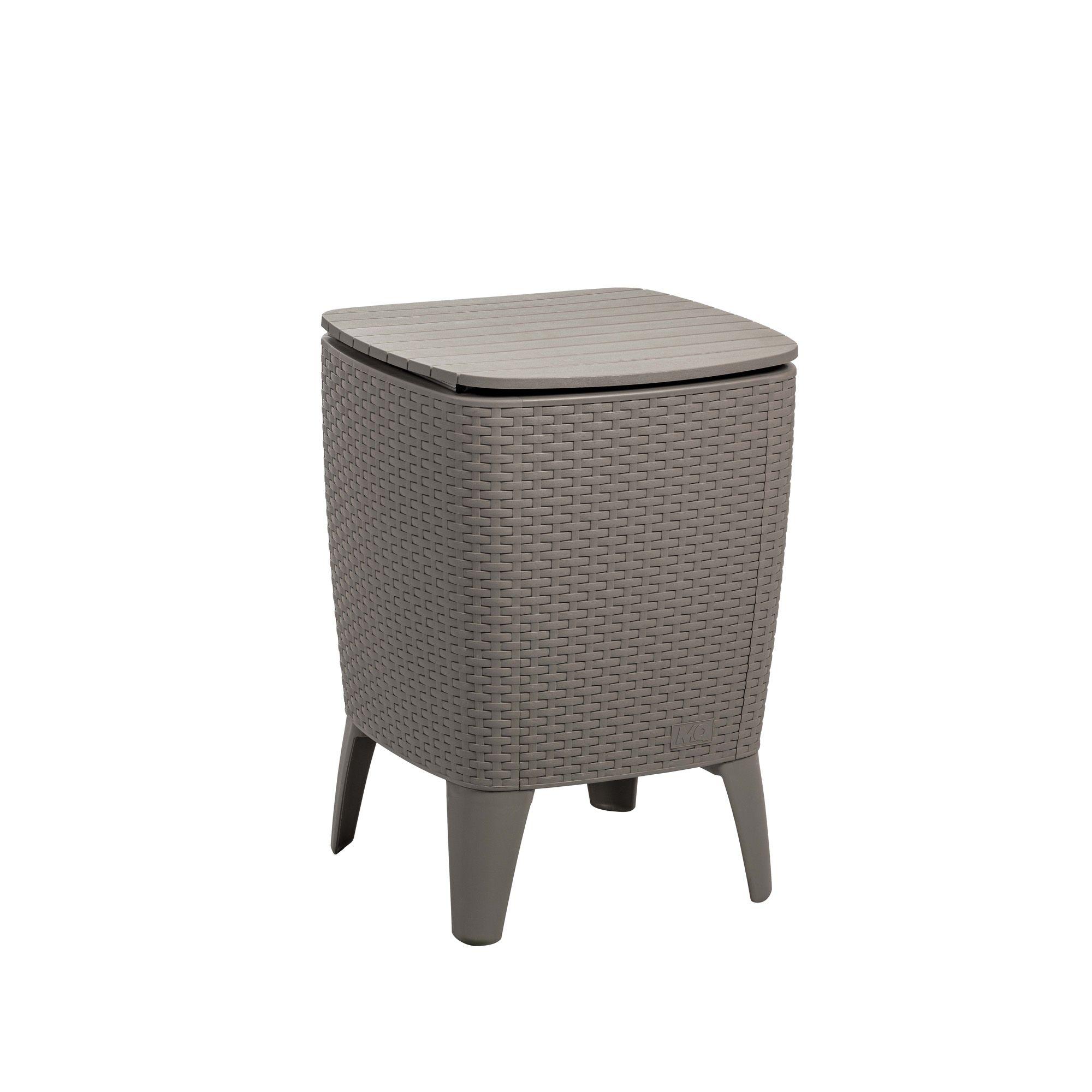 Mesa Cooler Capri Tipo Rattán Taupé Terraza MQ QRubber-0