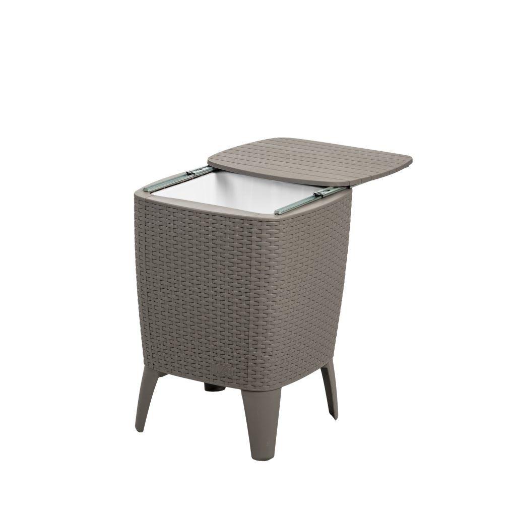 Mesa Cooler Capri Tipo Rattán Taupé Terraza MQ QRubber-1