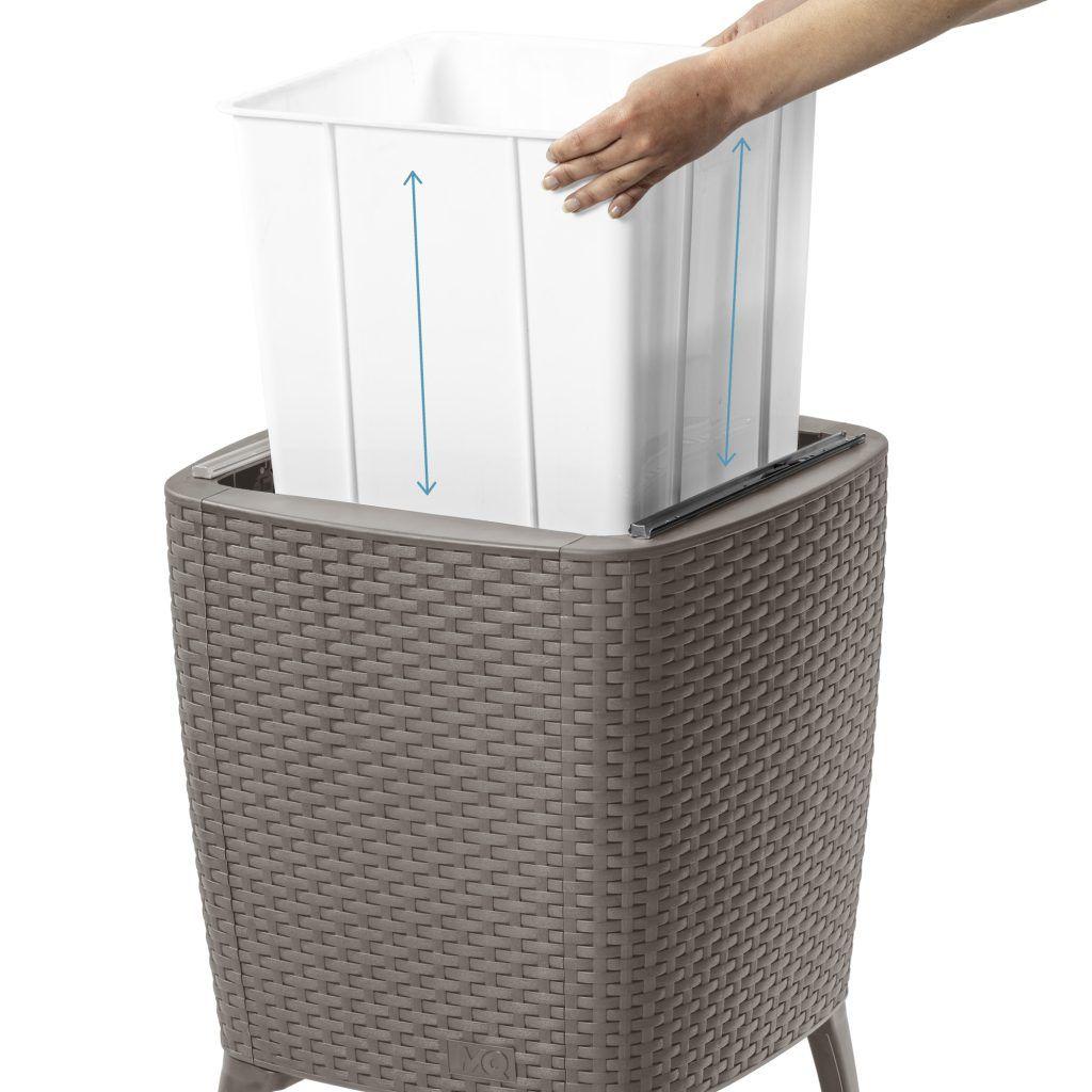 Mesa Cooler Capri Tipo Rattán Taupé Terraza MQ QRubber-2