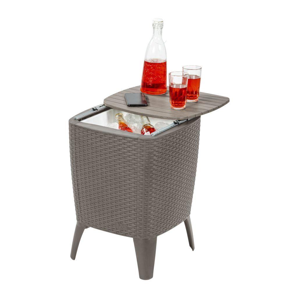 Mesa Cooler Capri Tipo Rattán Taupé Terraza MQ QRubber-4