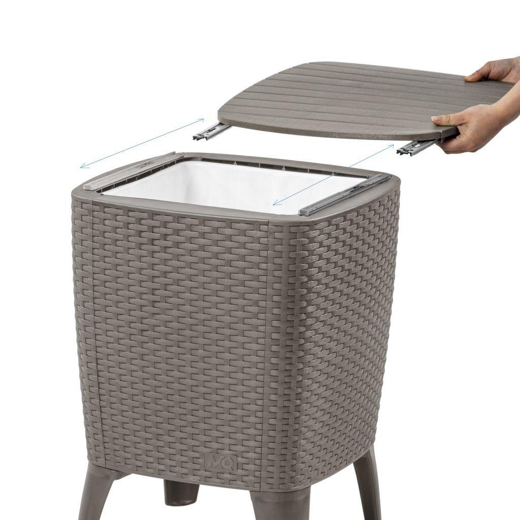Mesa Cooler Capri Tipo Rattán Taupé Terraza MQ QRubber-5