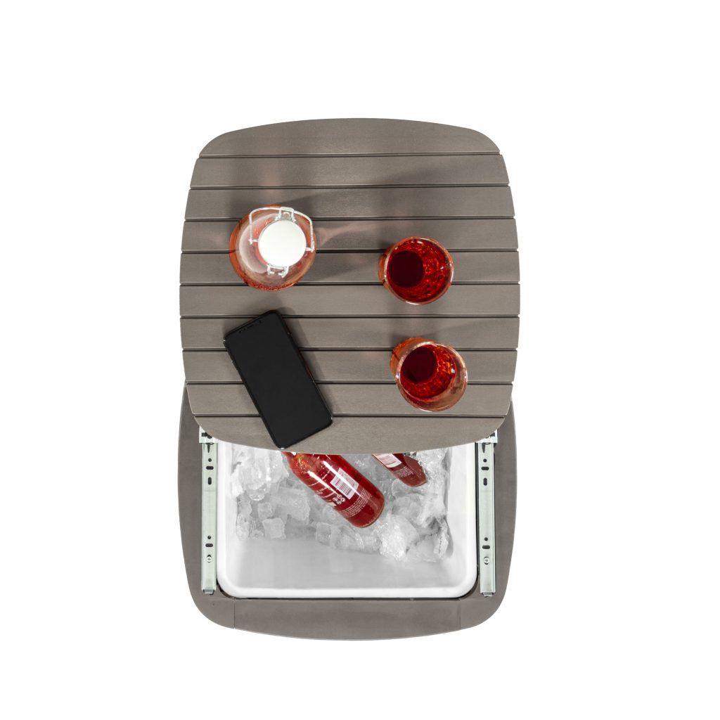 Mesa Cooler Capri Tipo Rattán Taupé Terraza MQ QRubber-6