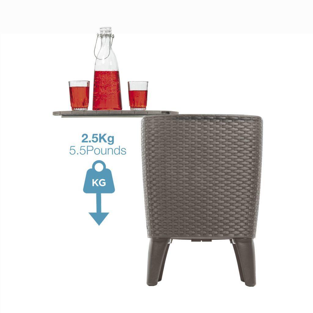 Mesa Cooler Capri Tipo Rattán Taupé Terraza MQ QRubber-7