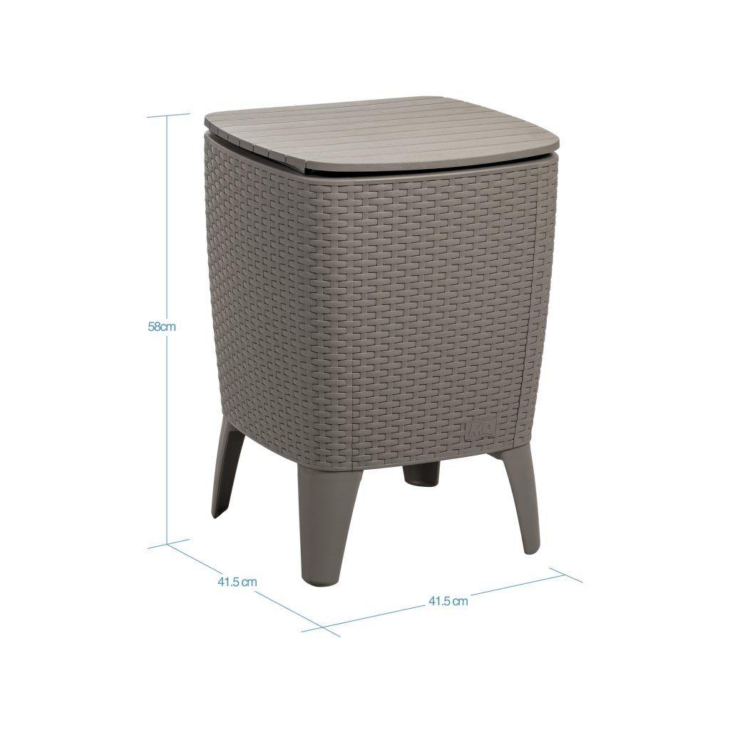 Mesa Cooler Capri Tipo Rattán Taupé Terraza MQ QRubber-8