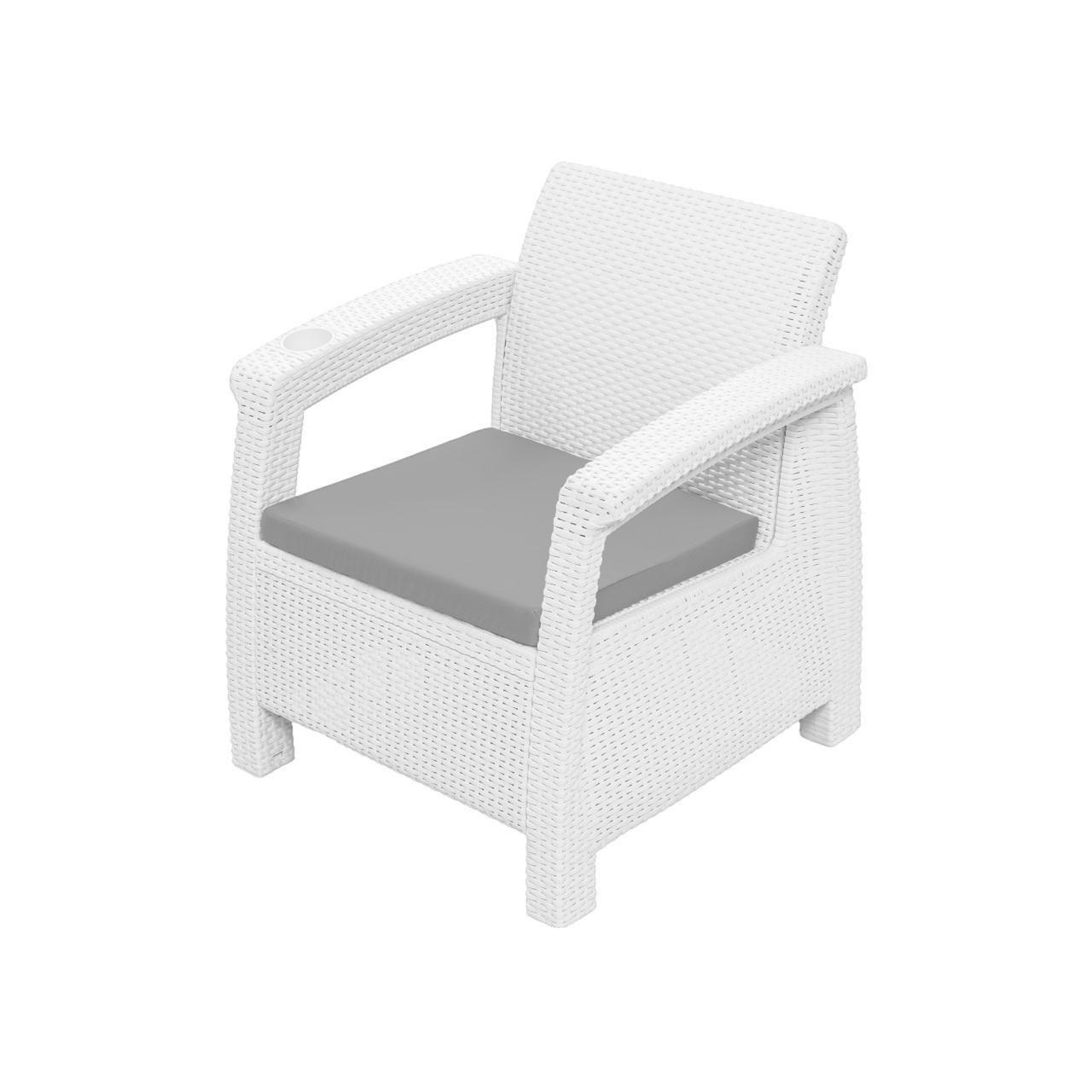 Juego Terraza Ferrara Comfort Blanco tipo Rattán MQ QRubber-1