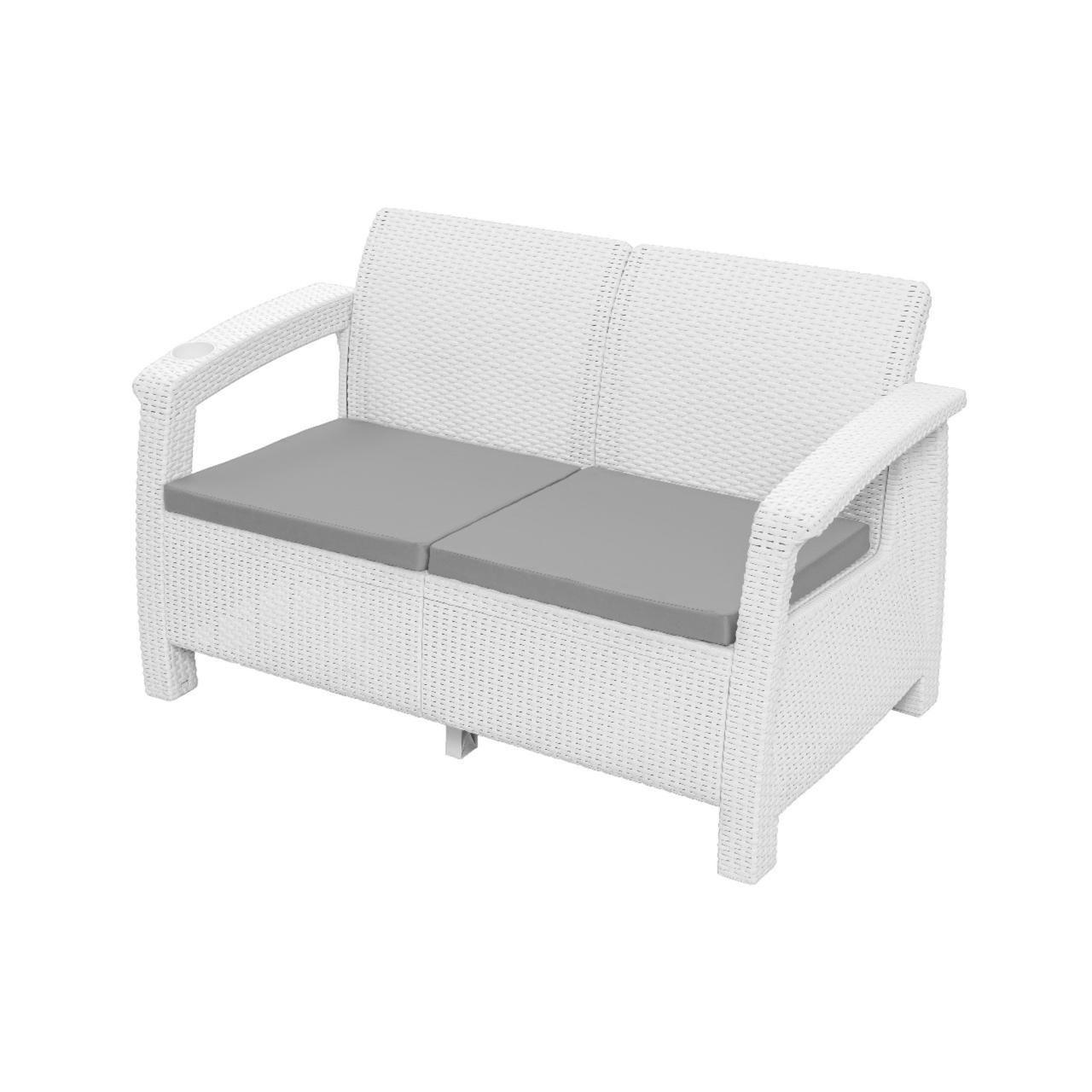 Juego Terraza Ferrara Comfort Blanco tipo Rattán MQ QRubber-2