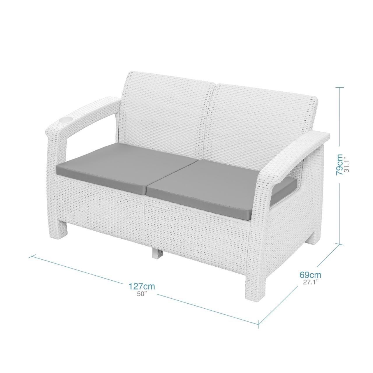 Juego Terraza Ferrara Comfort Blanco tipo Rattán MQ QRubber-4