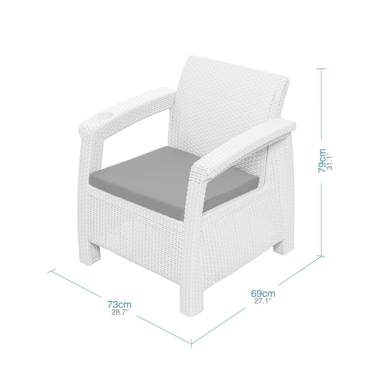 Juego Terraza Ferrara Comfort Blanco tipo Rattán MQ QRubber-6